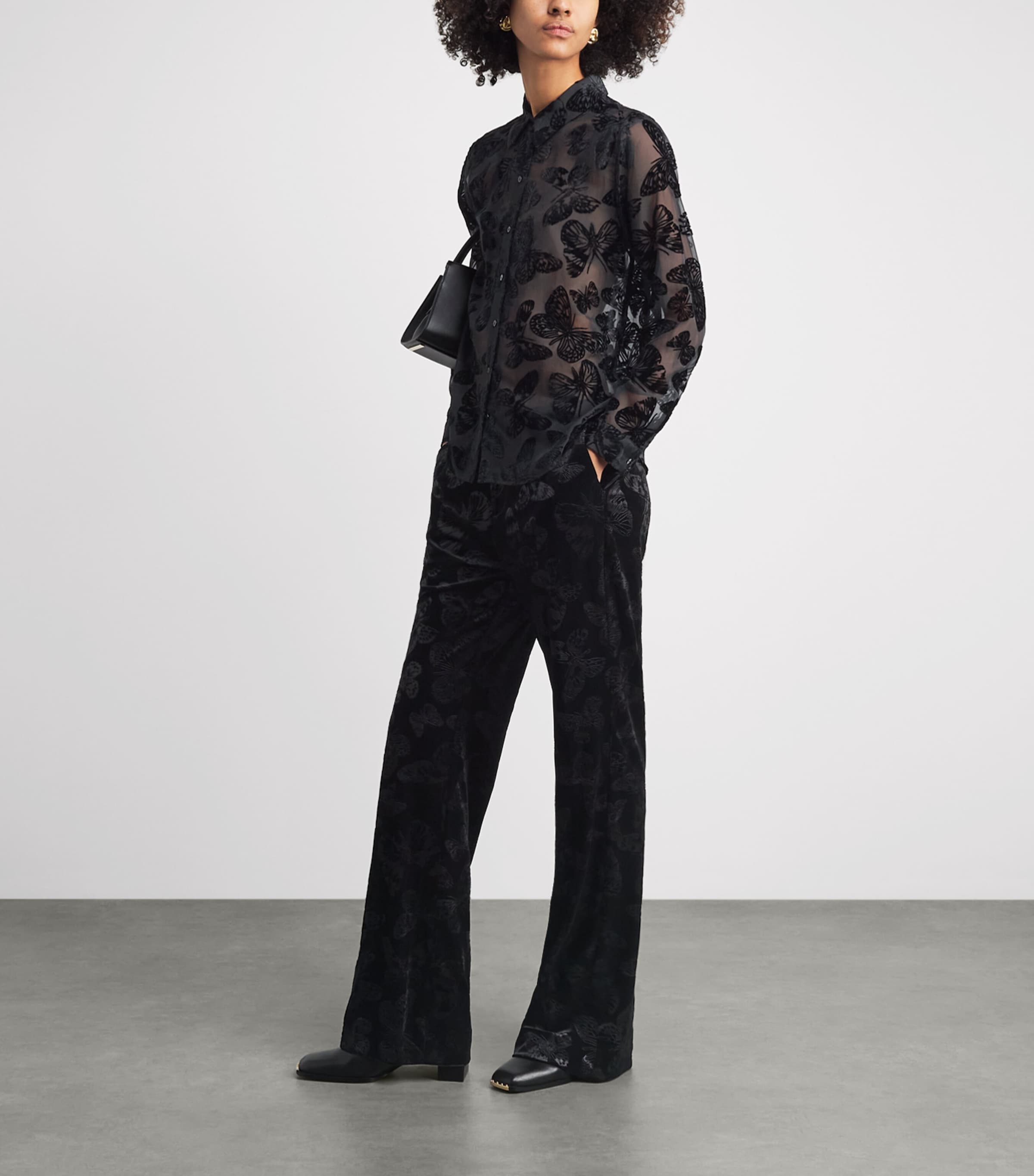 L'Agence Womens Laurent Blouse Black Butterfly Blbu Image 2