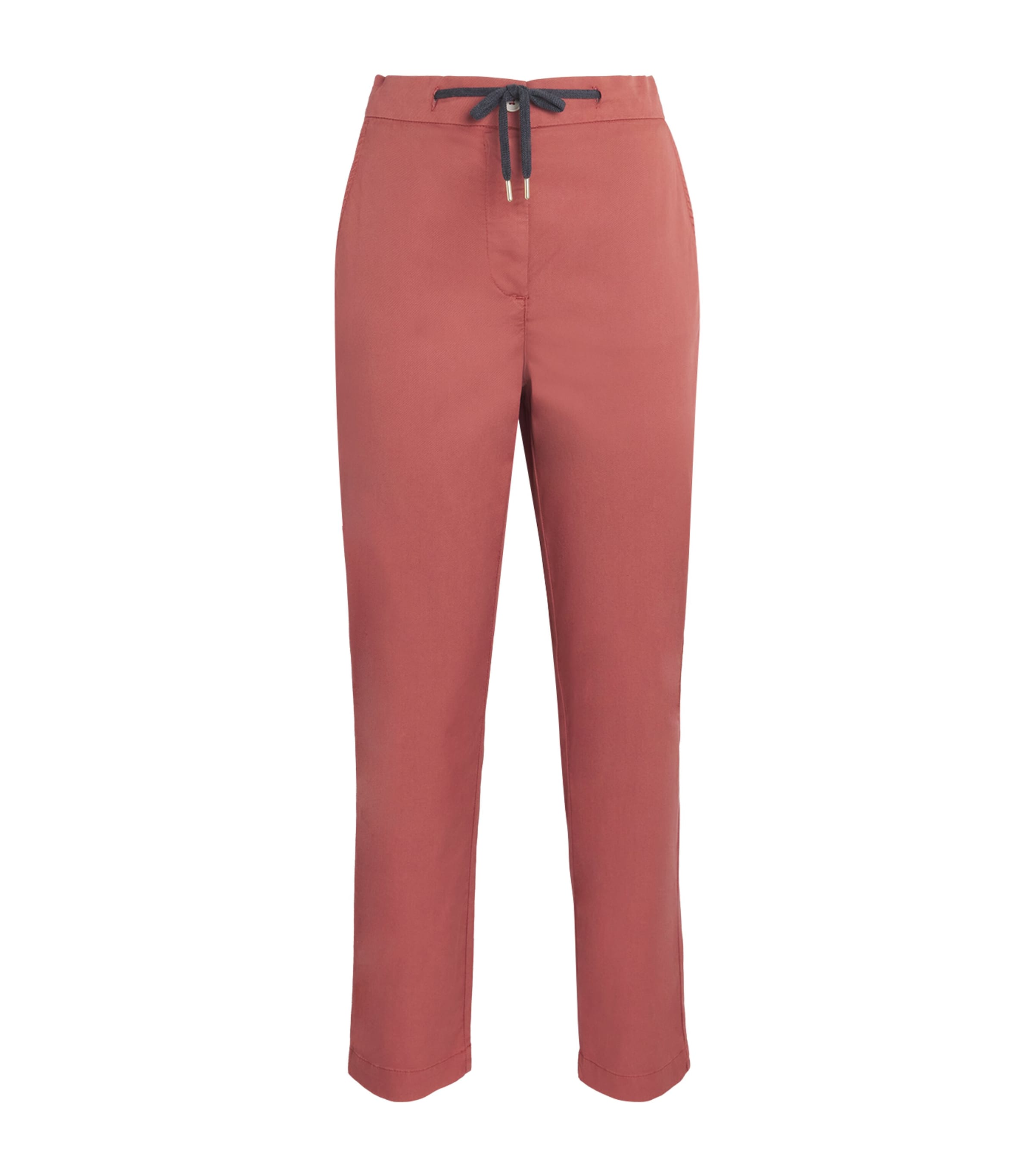 Eleventy Womens Twill Drawstring Straight Trousers Lampone Image 1