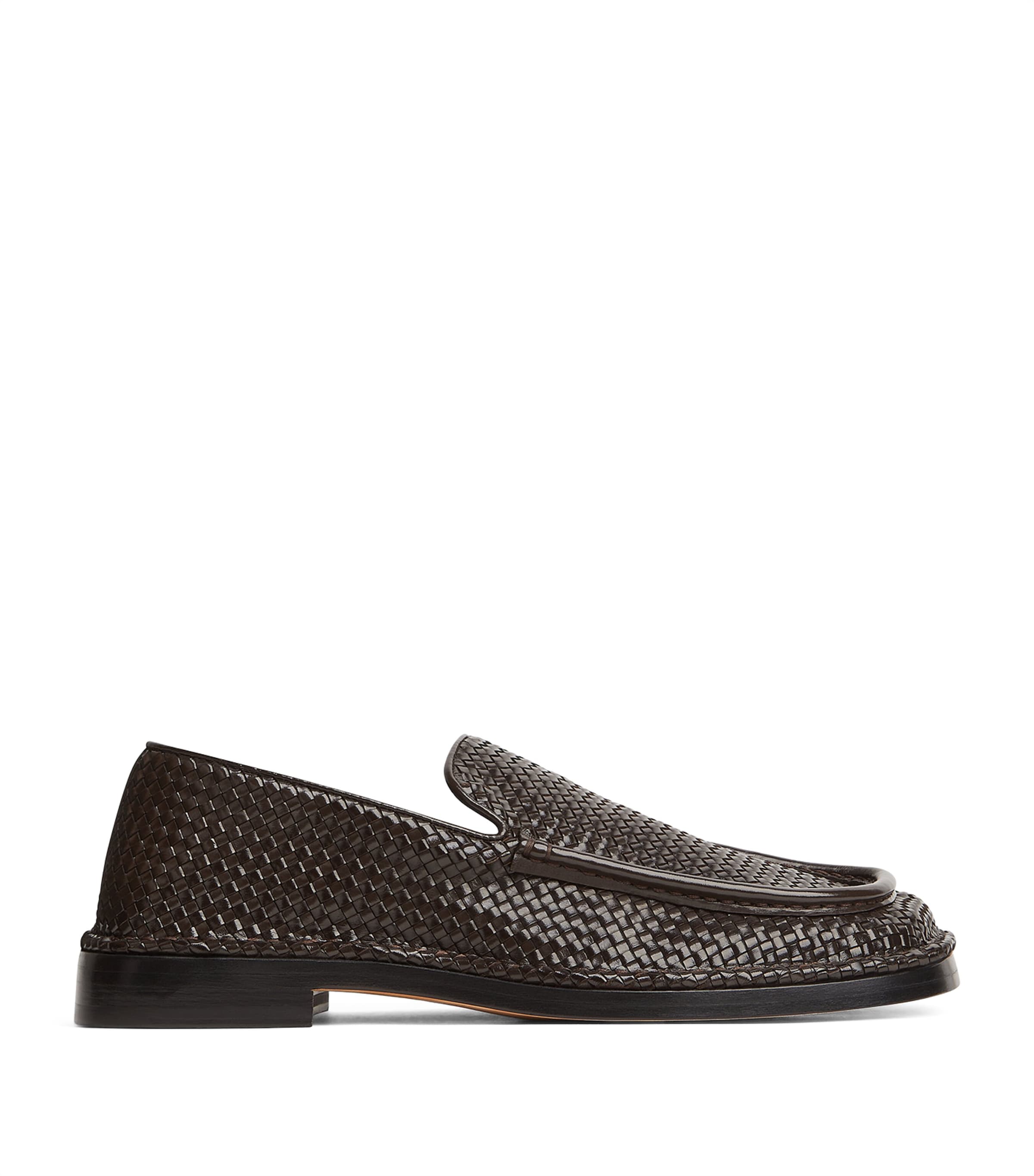 ドレスシューズ・革靴・ビジネスシューズ BOTTEGA VENETA   Daddy Moccasin in Woven Leather Bottega Veneta Leather Woven Daddy Loafers | Harrods US