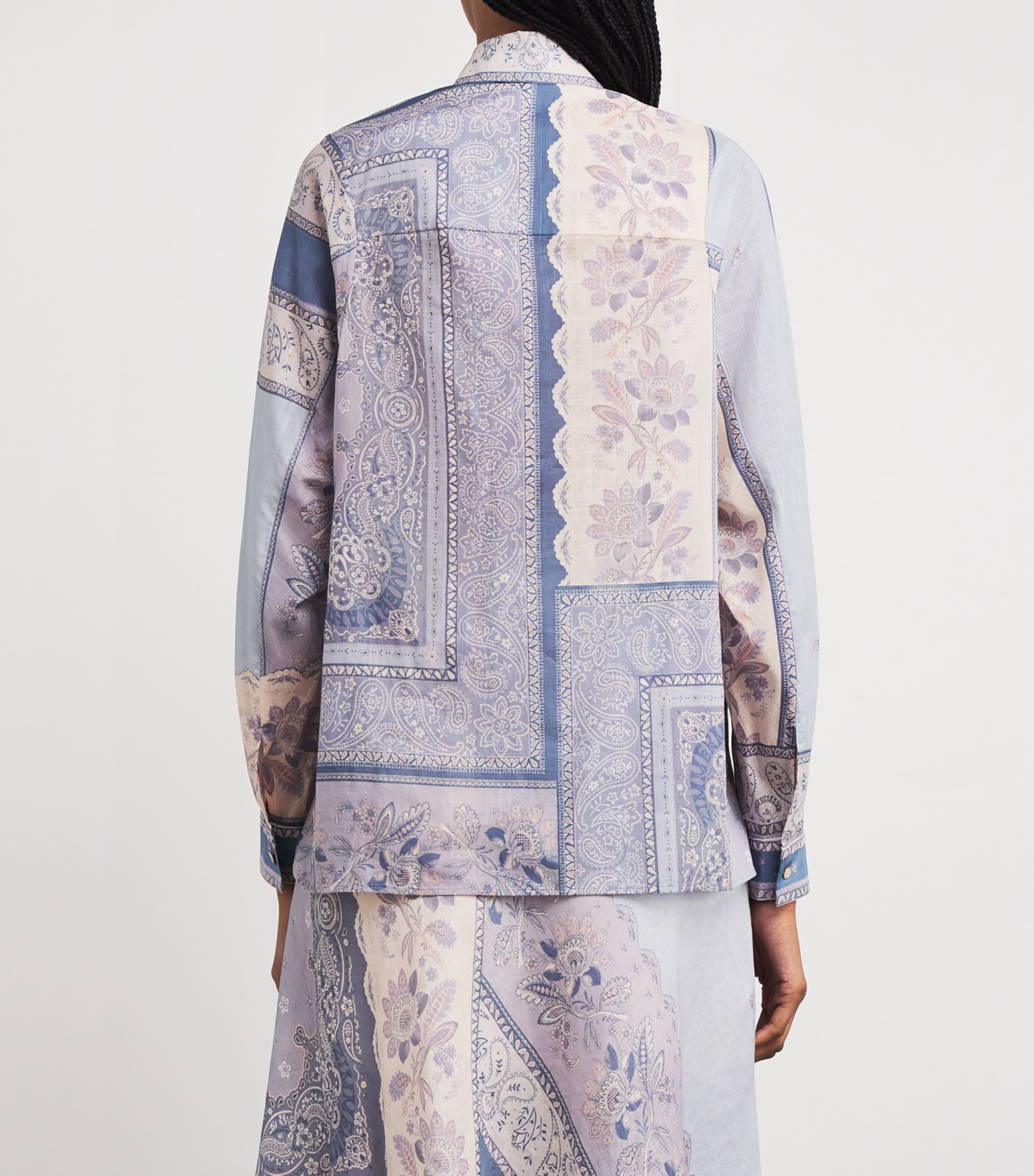 Zimmermann Womens Printed Lucky Shirt Bluba Blue Bandana Image 4