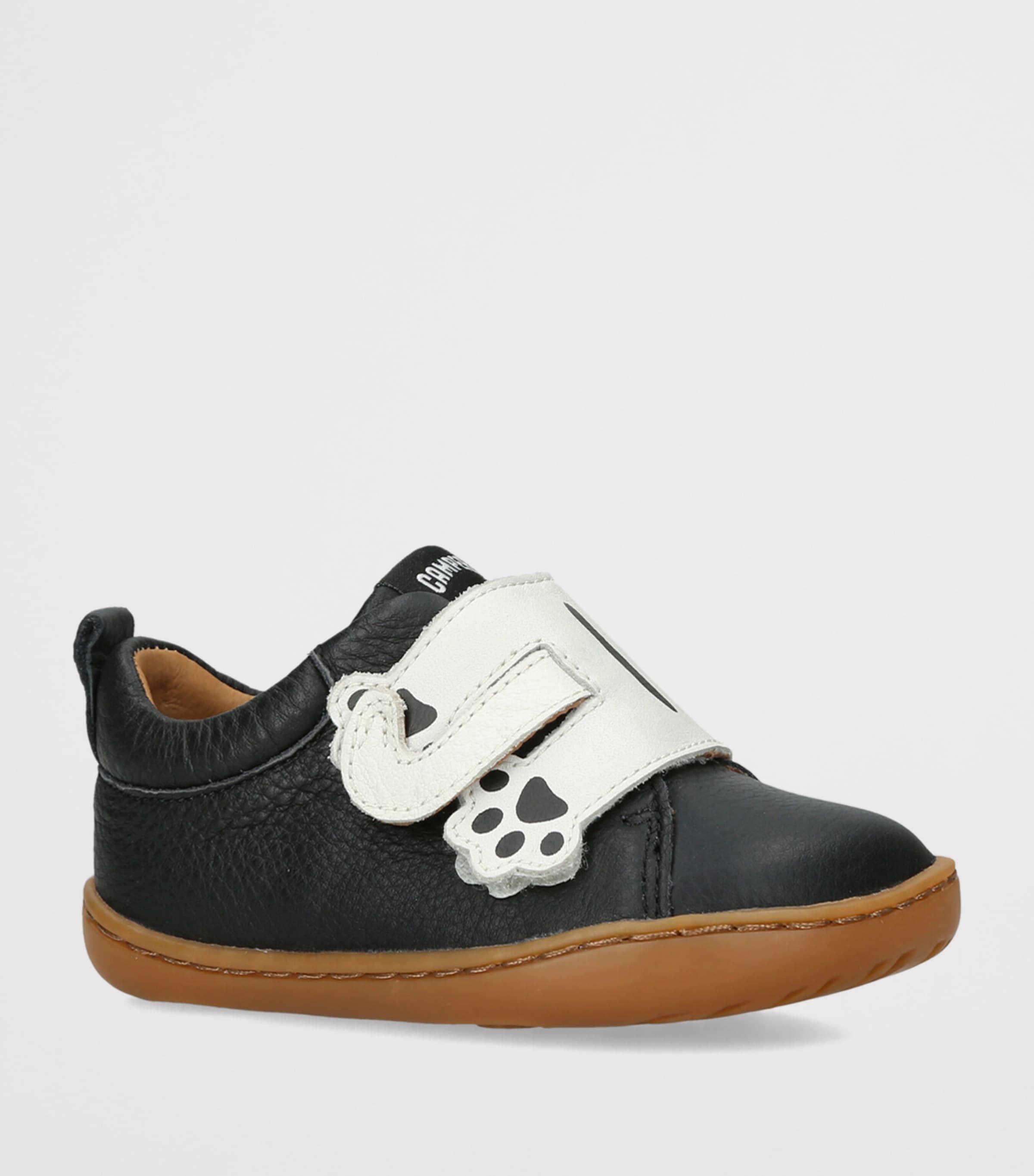 Camper Leather Cat-Detail Sneakers Blk/white Image 2