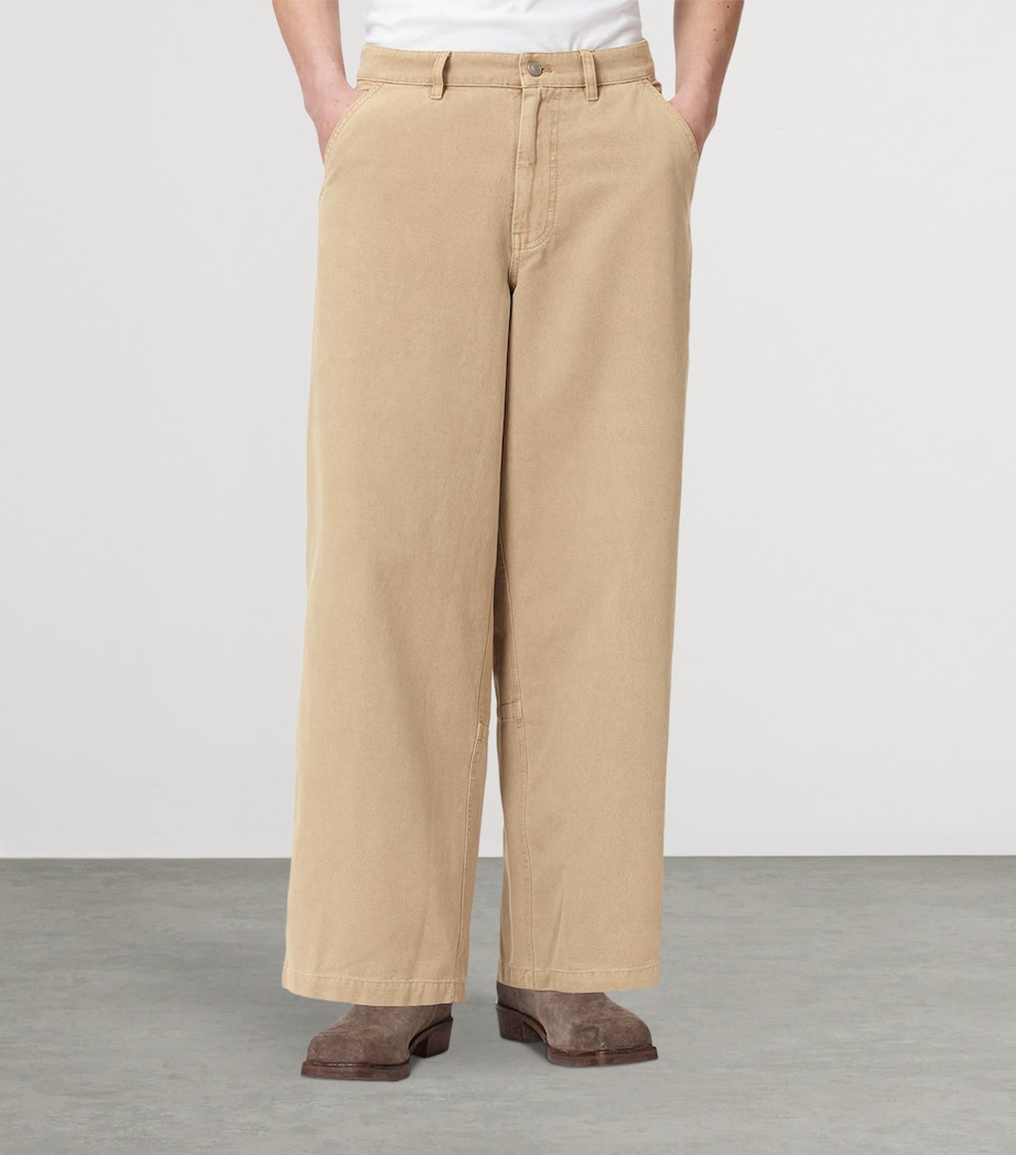 AllSaints Mens Organic Cotton Barrel Leg Trousers Dune Brown Image 5