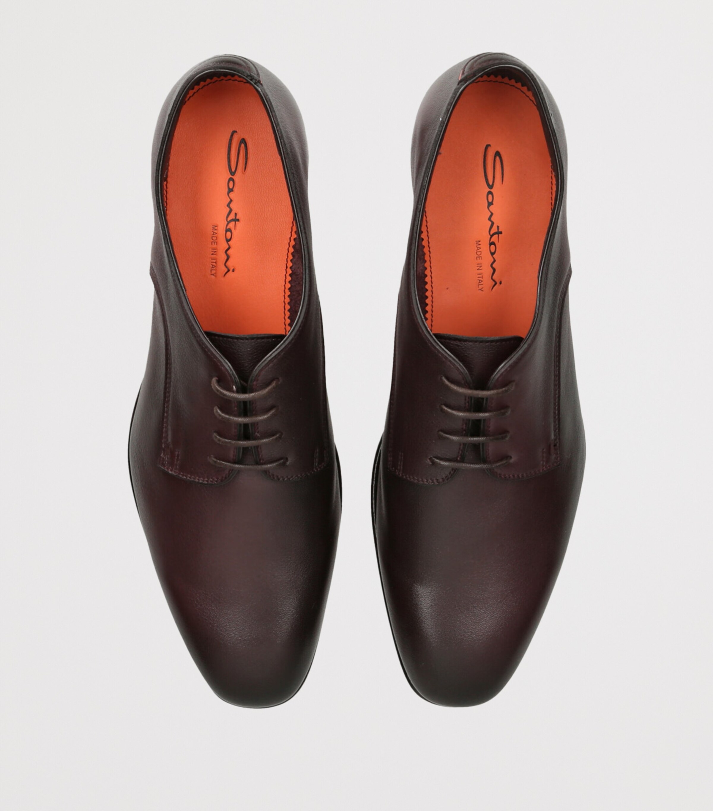 Santoni Leather Adrian Blake Oxford Shoes Dark Brown Image 4