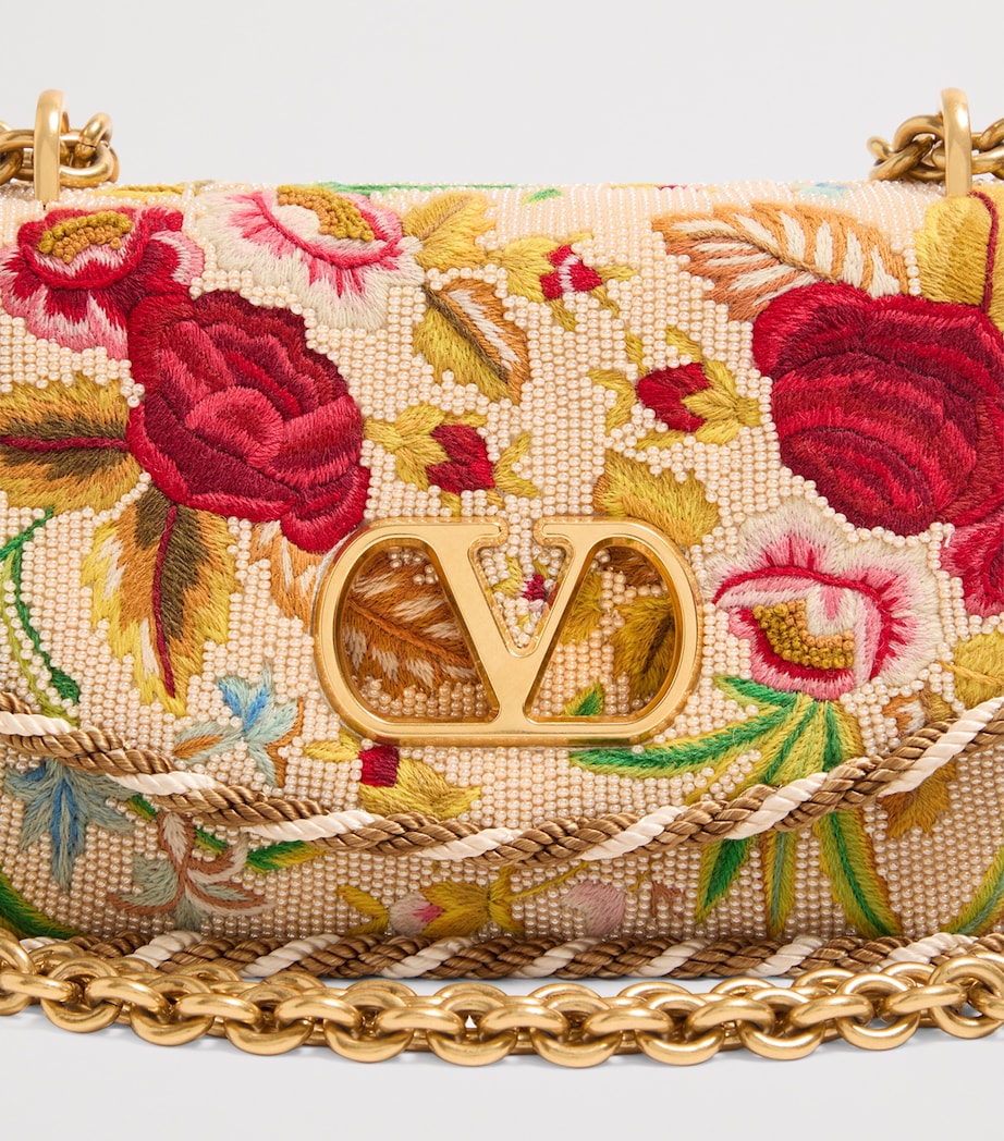 Small Silk Embellished Vain Shoulder Bag B9F Image 8