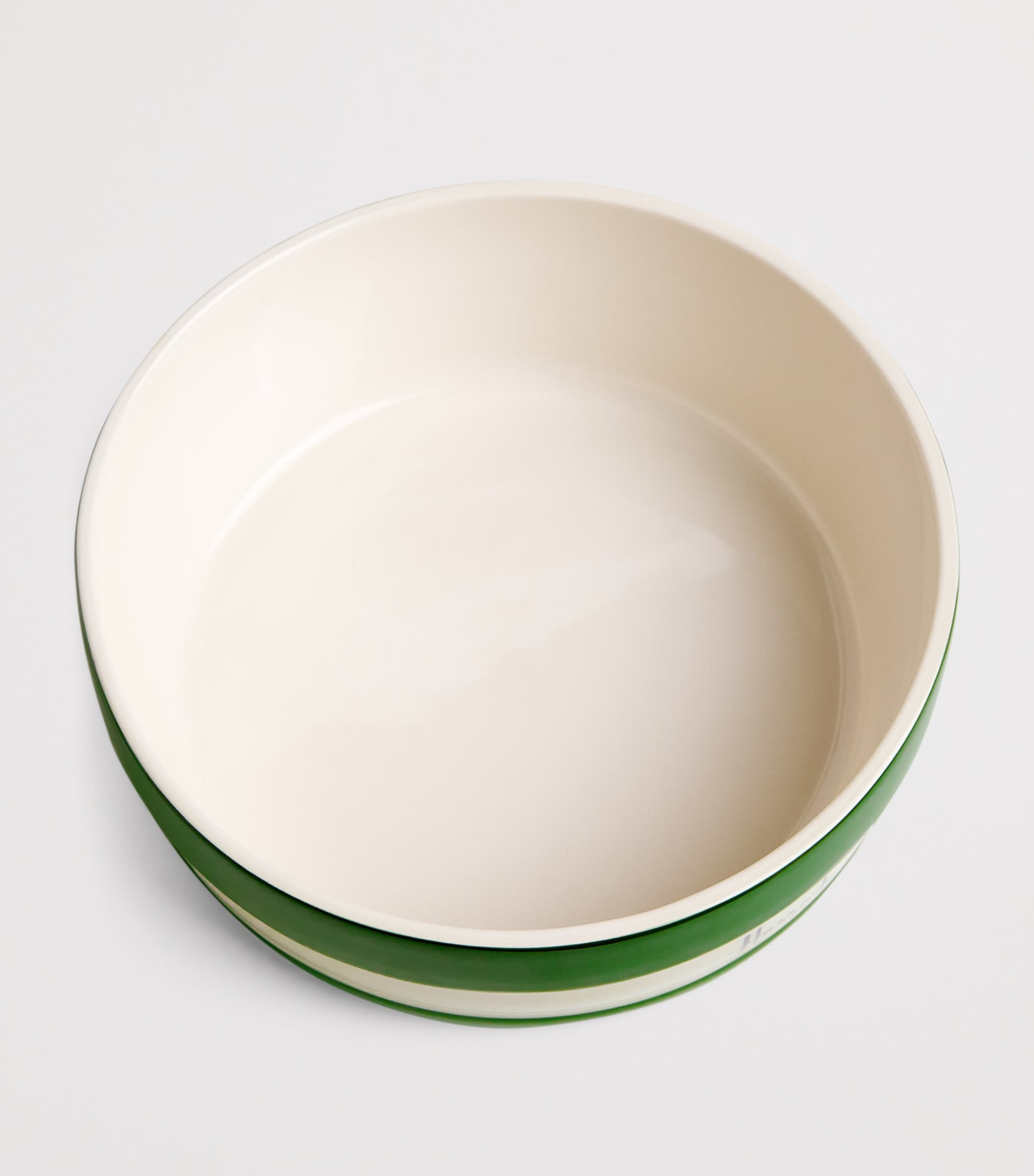 Harrods Ceramic Cornish Stripe Pet Bowl (20cm) Green Image 2