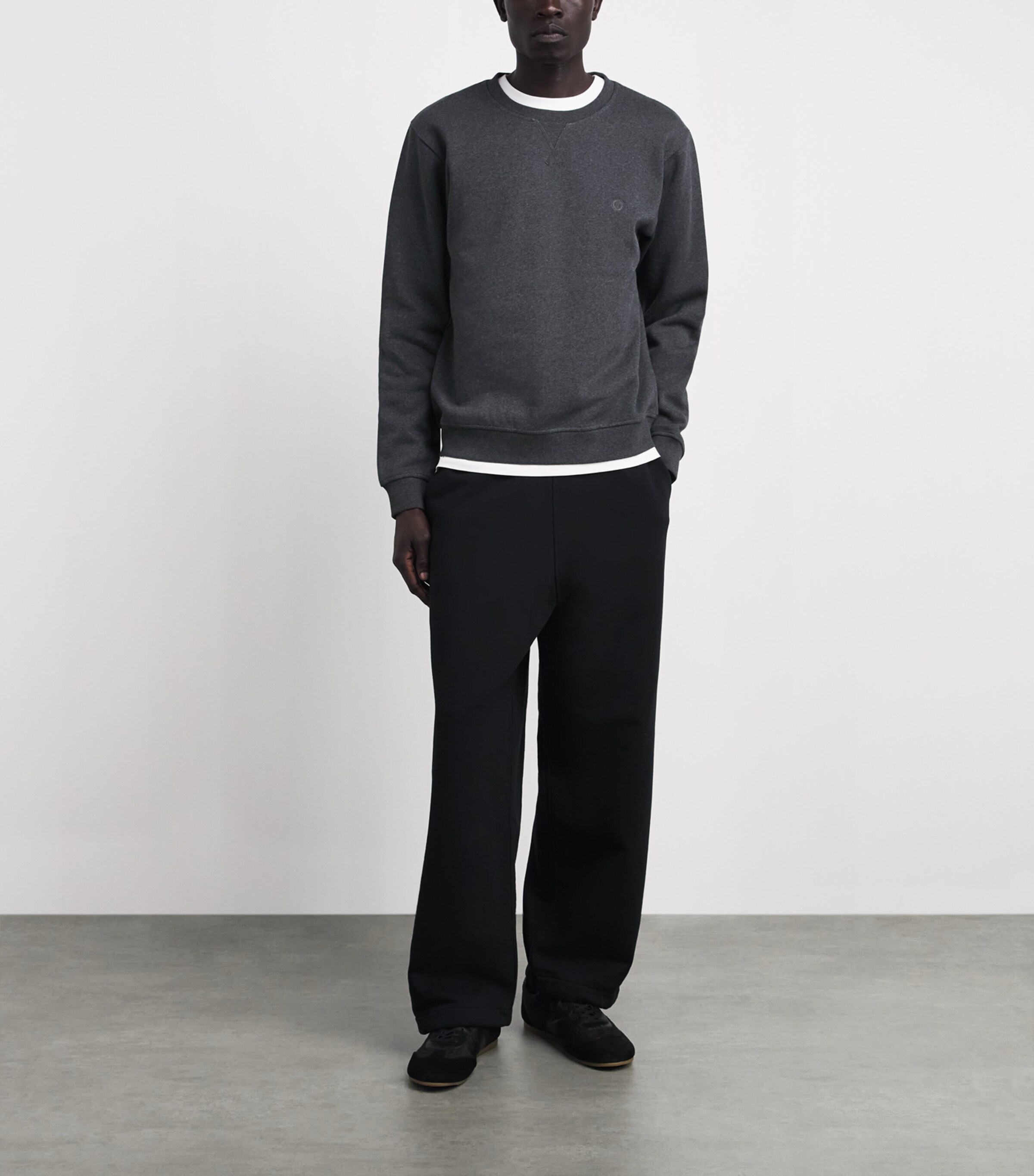 Harrods Mens Cotton Jersey Logo Sweatshirt Grey Image 2
