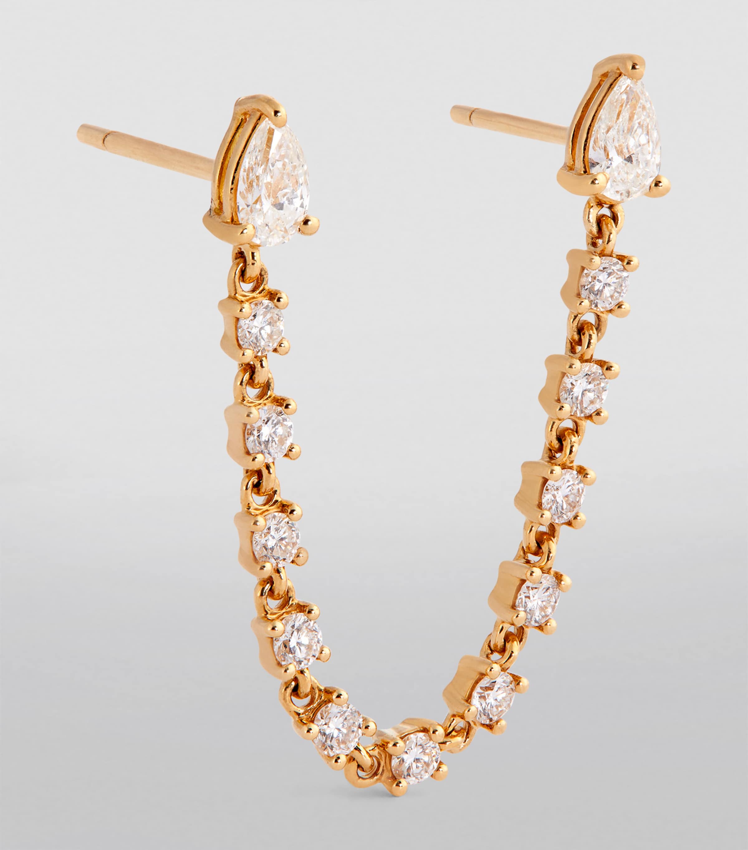 Yellow Gold and Diamond Double-Pierced Loop Single Earring YELLOW GOLD Image 2
