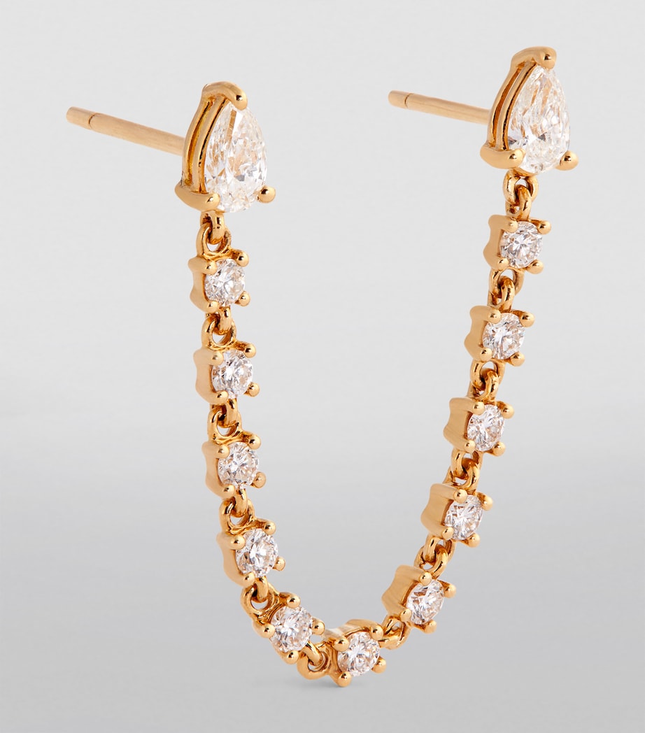 Yellow Gold and Diamond Double-Pierced Loop Single Earring YELLOW GOLD Image 2