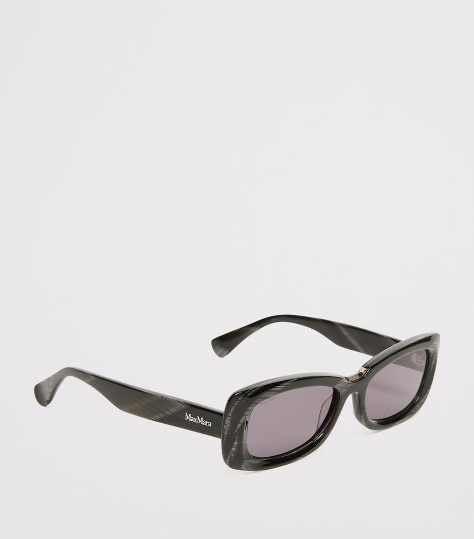 Max Mara Acetate Rectangular Sunglasses Black Image 2