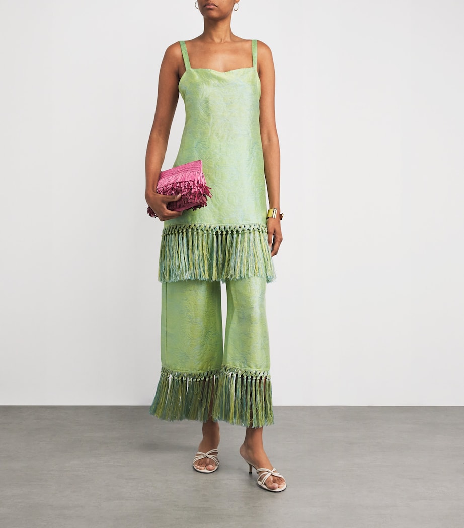 Linen-Blend Palermo Psychedelia Mini Dress APPLE Image 2