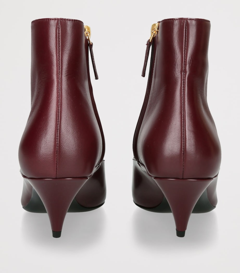 Versace Leather La Medusa Ankle Boots 55 Wine Image 2