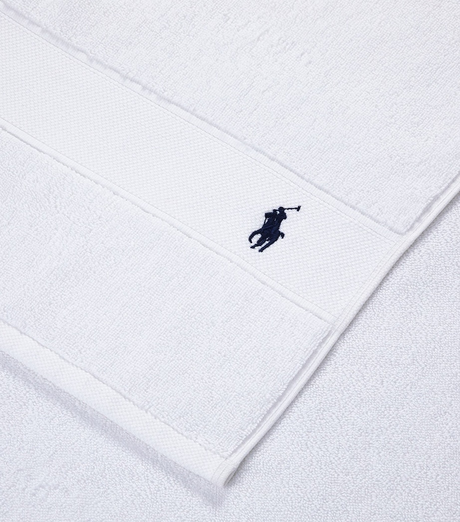 Polo Player Hand Towel (50cm x 100cm) WHITE Image 6