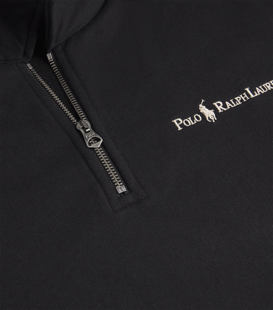 Quarter-Zip Collared Sweatshirt BLACK Image 5