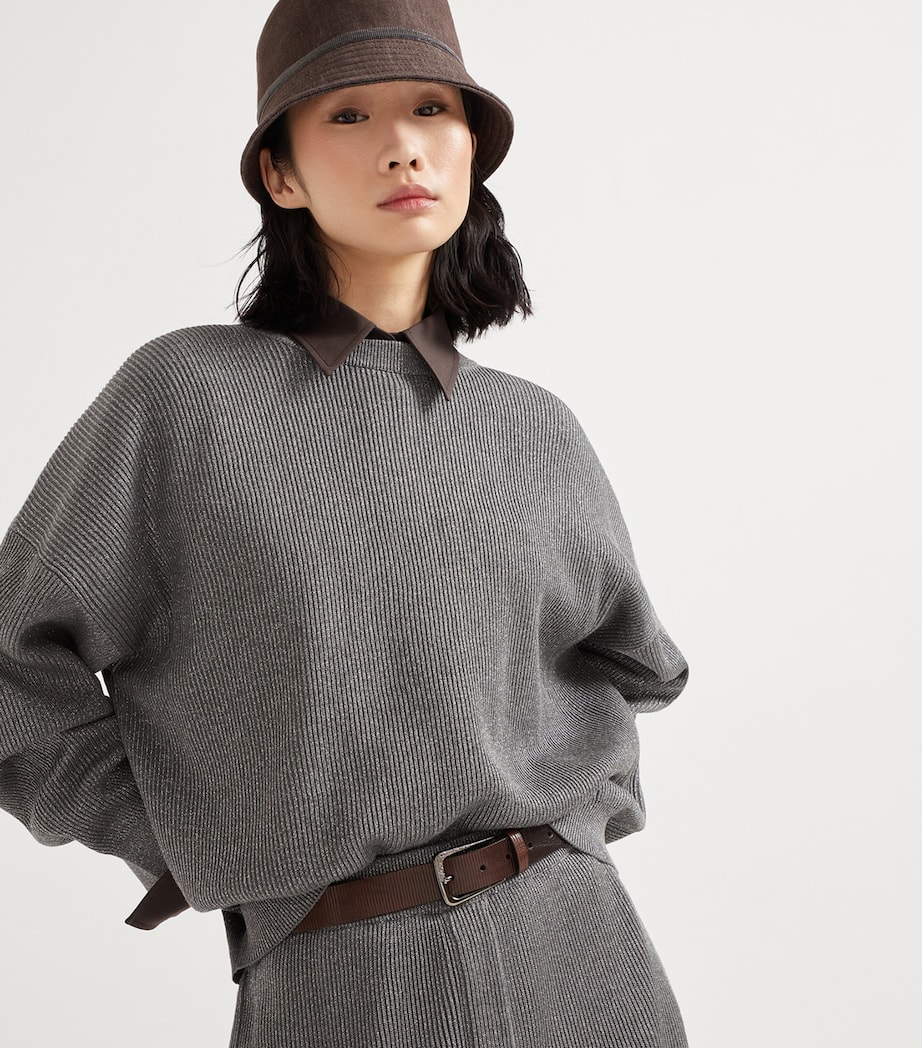 Cotton-Blend Sparkling Vanisé Sweater CXP07 Image 5