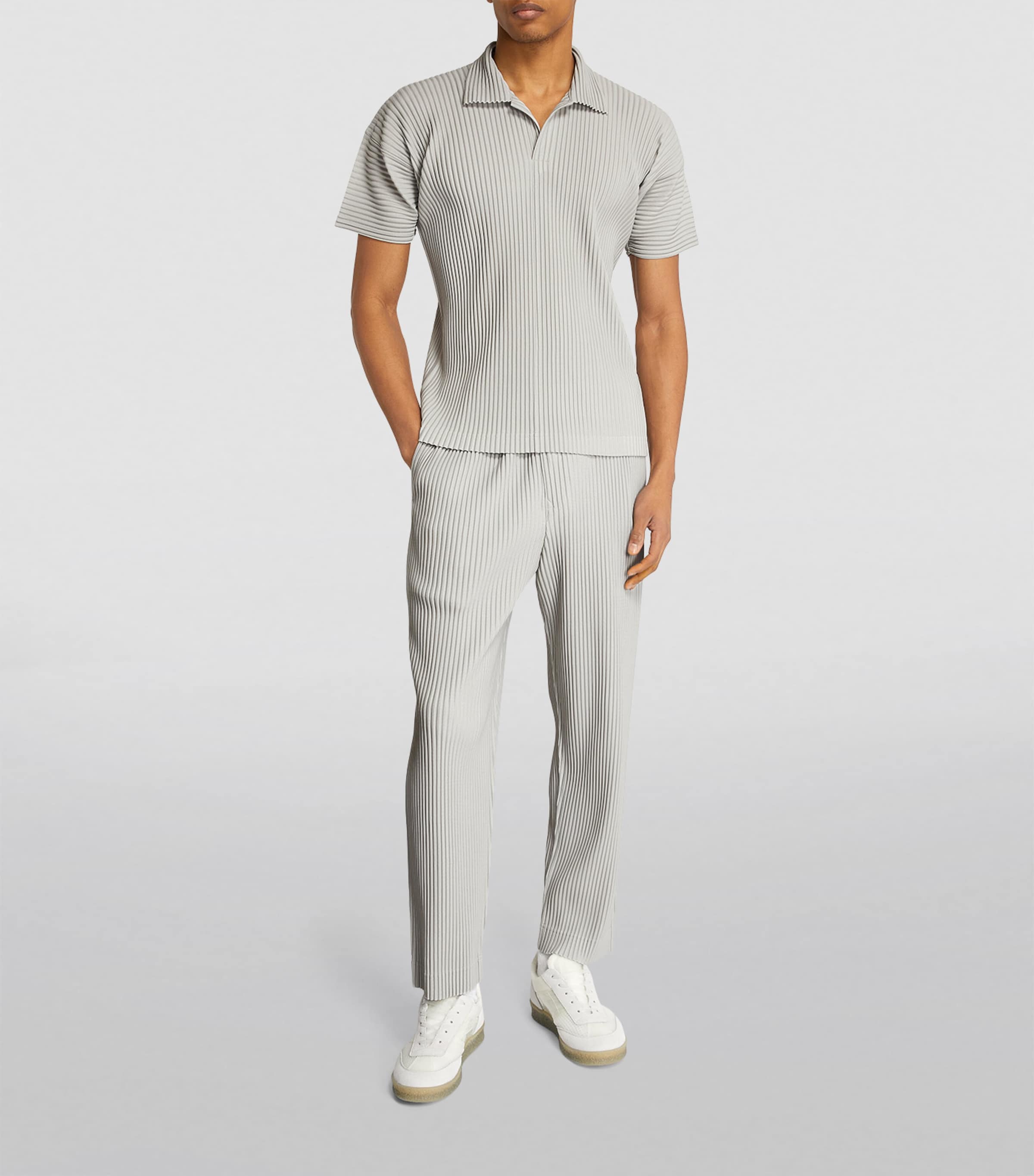 Pleated Polo Shirt 11 LIGHT GRAY Image 2