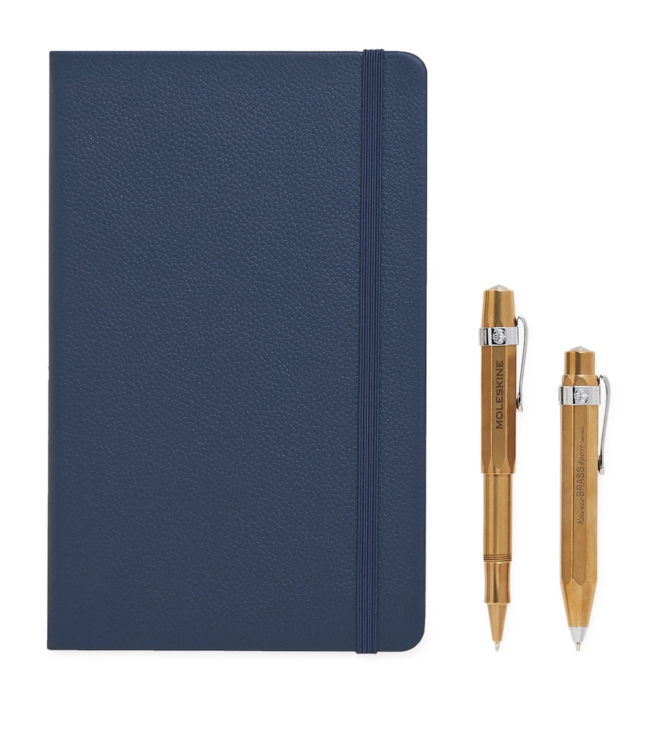 Le Duo Ecriture Pen, Pencil and Notebook Set BRASS Image 1