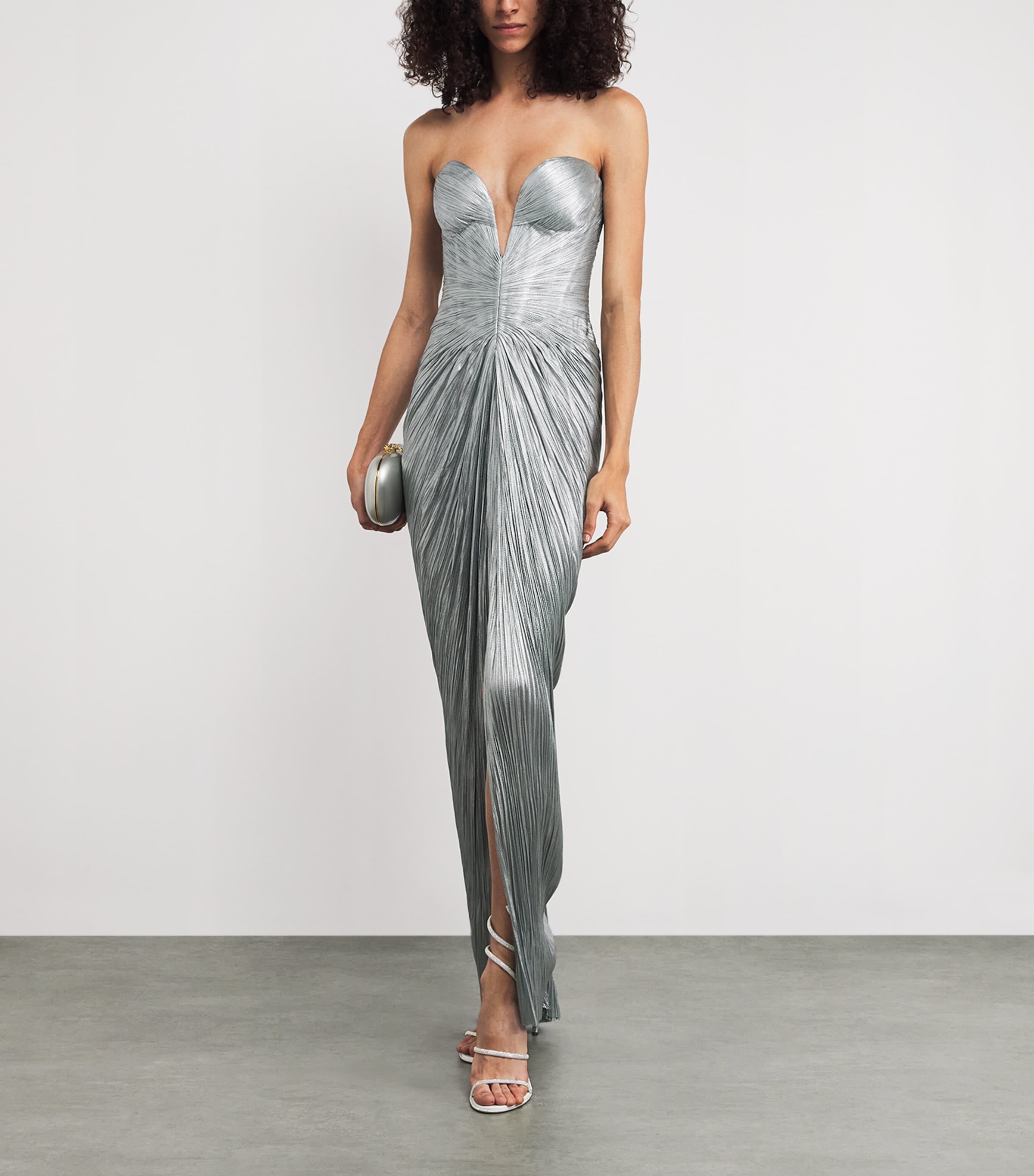 Silk Alessandra Maxi Dress ICE BLUE Image 2