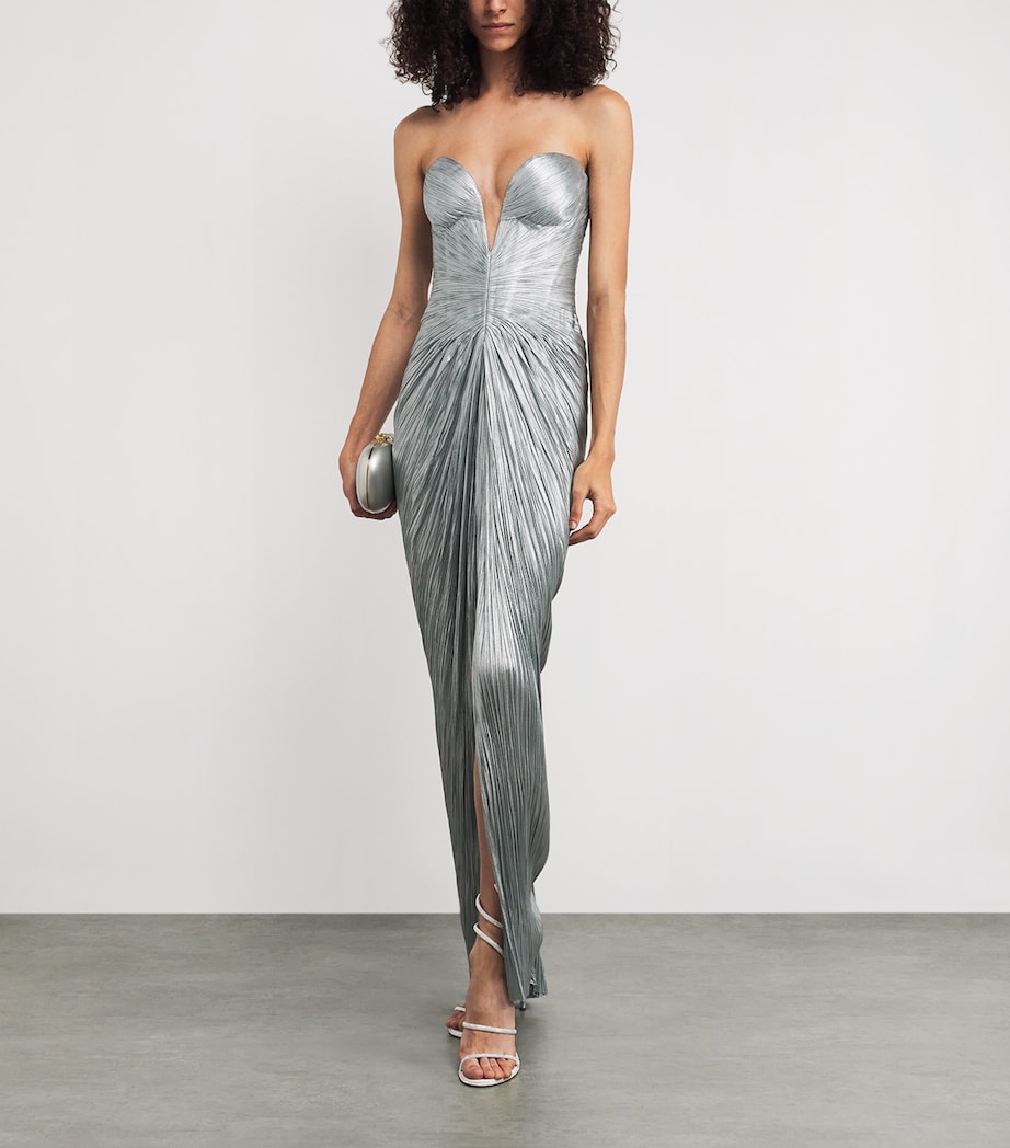 Silk Alessandra Maxi Dress ICE BLUE Image 2