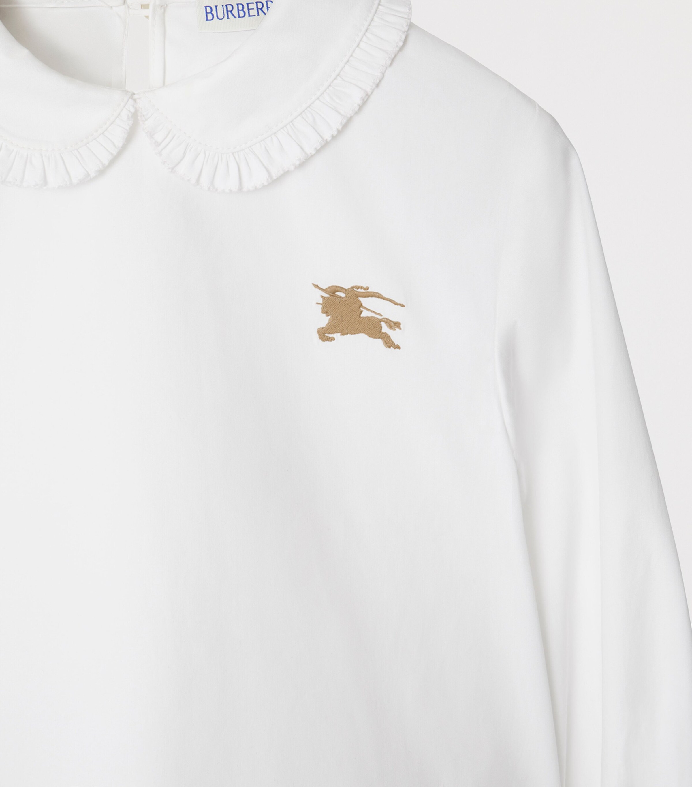 Burberry Kids Stretch-Cotton EKD Shirt (3-12 Years) White Image 3