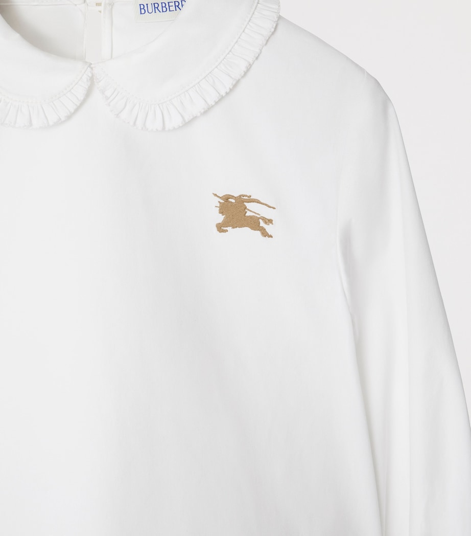 Burberry Kids Stretch-Cotton EKD Shirt (3-12 Years) White Image 3