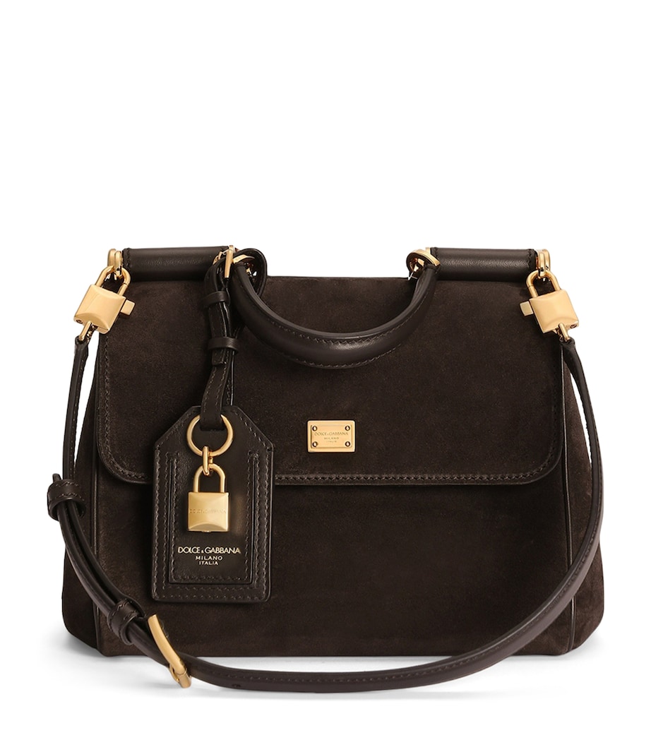 Dolce&Gabbana Suede My Sicily Top-Handle Bag Dark Brown/dar Image 1