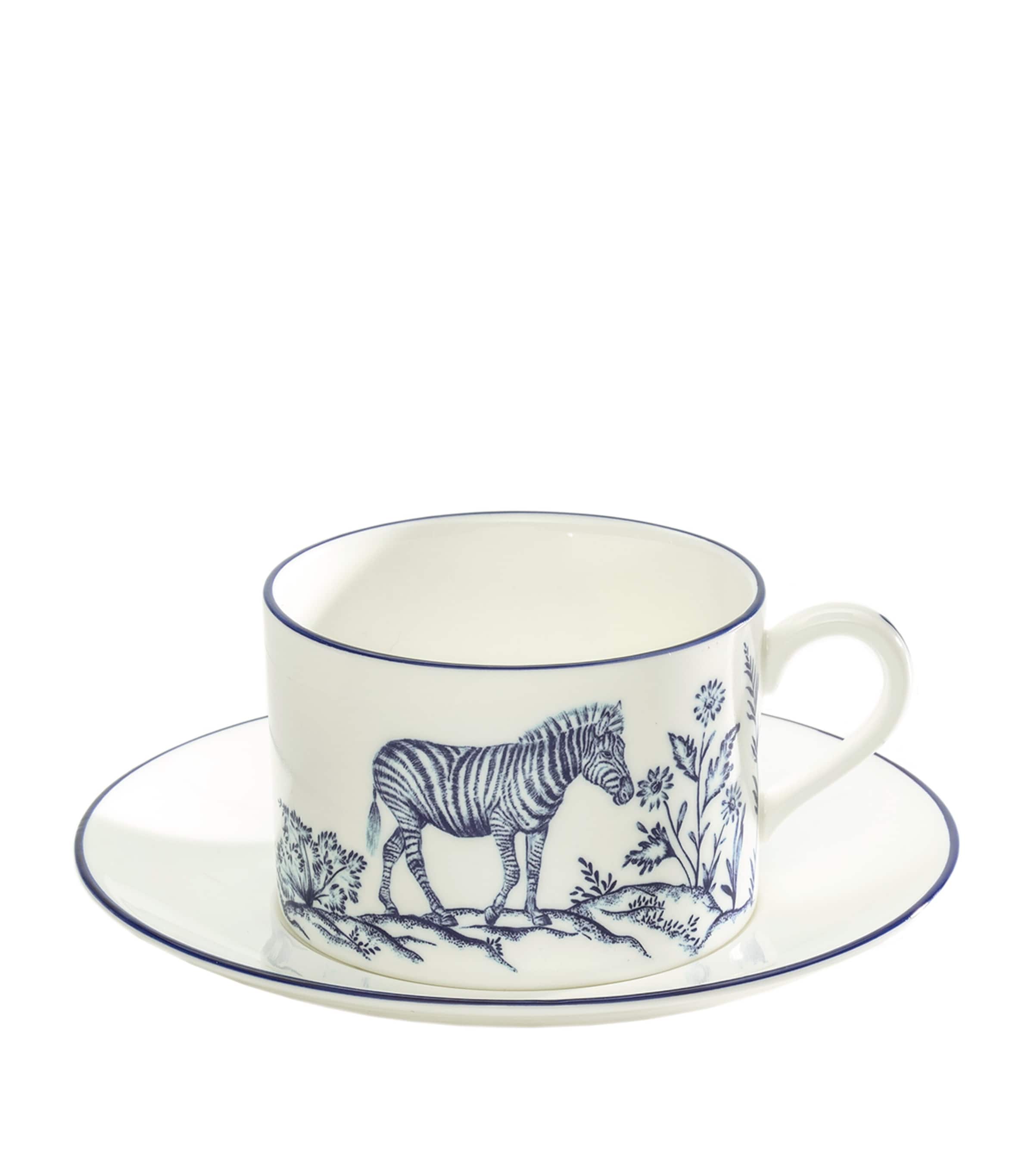Halcyon Days X Nina Campbell Serengeti Teacup And Saucer