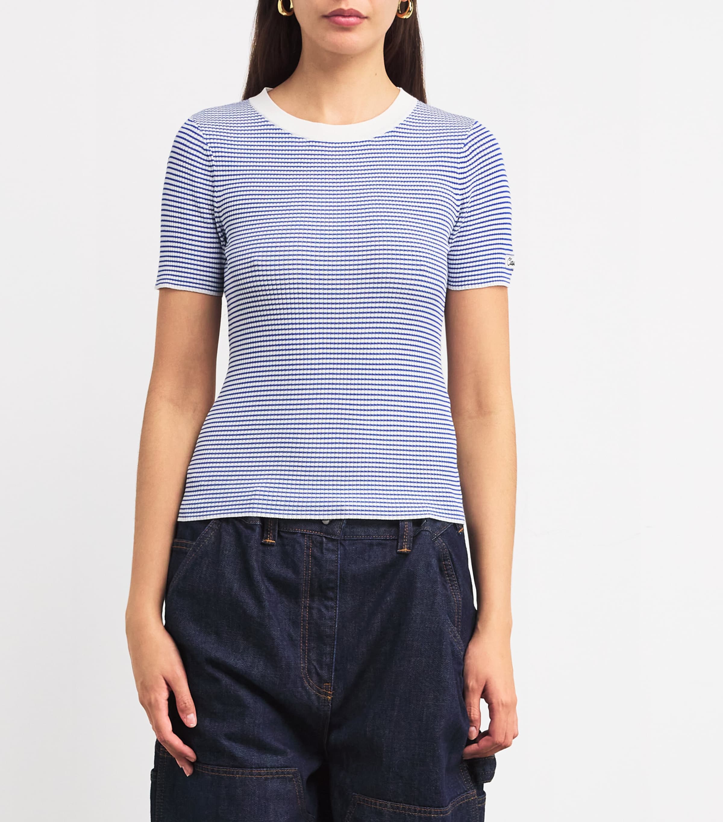 Striped T-Shirt MID BLUE Image 3