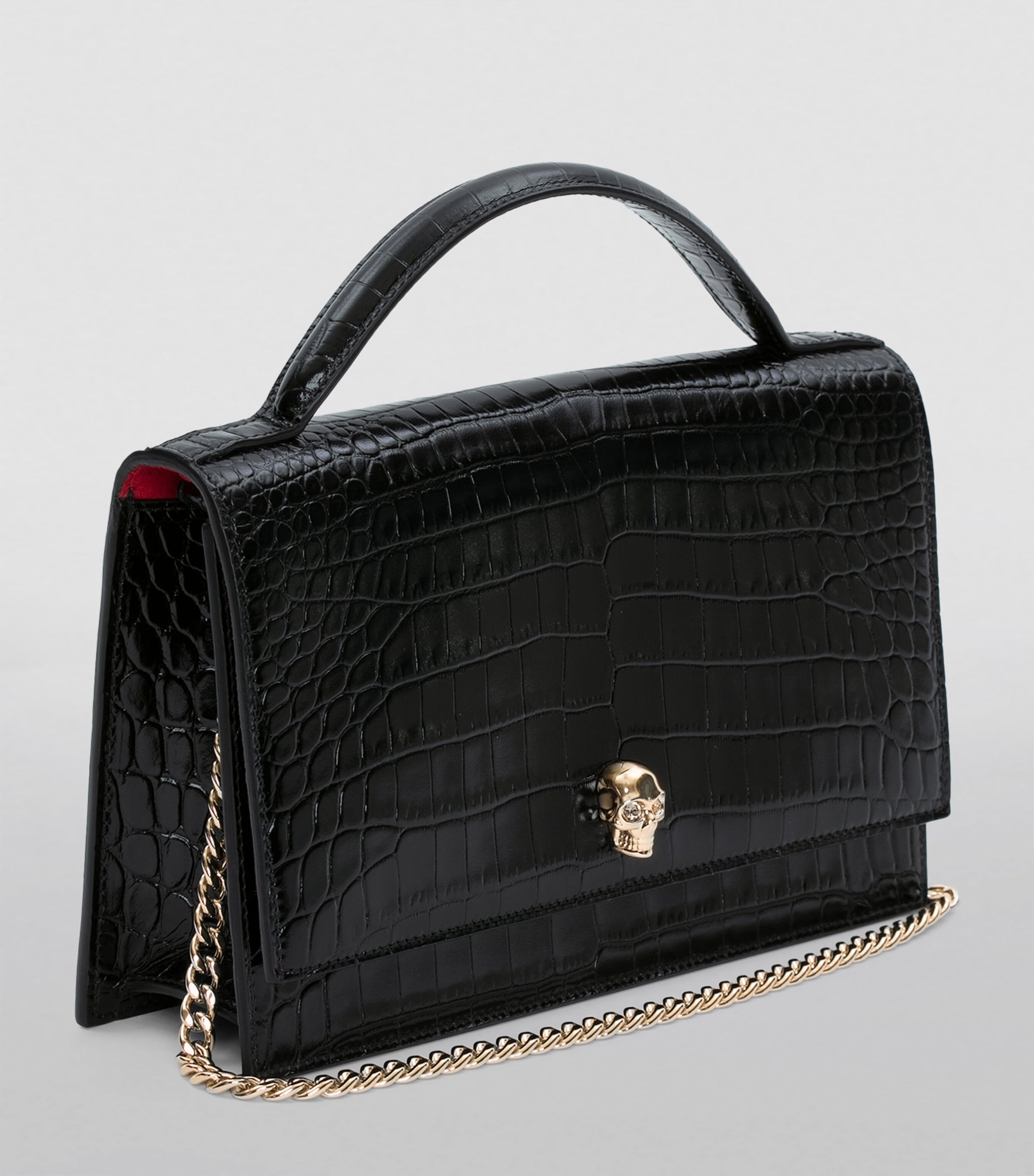 McQueen Leather Skull Top Handle Bag Image 3