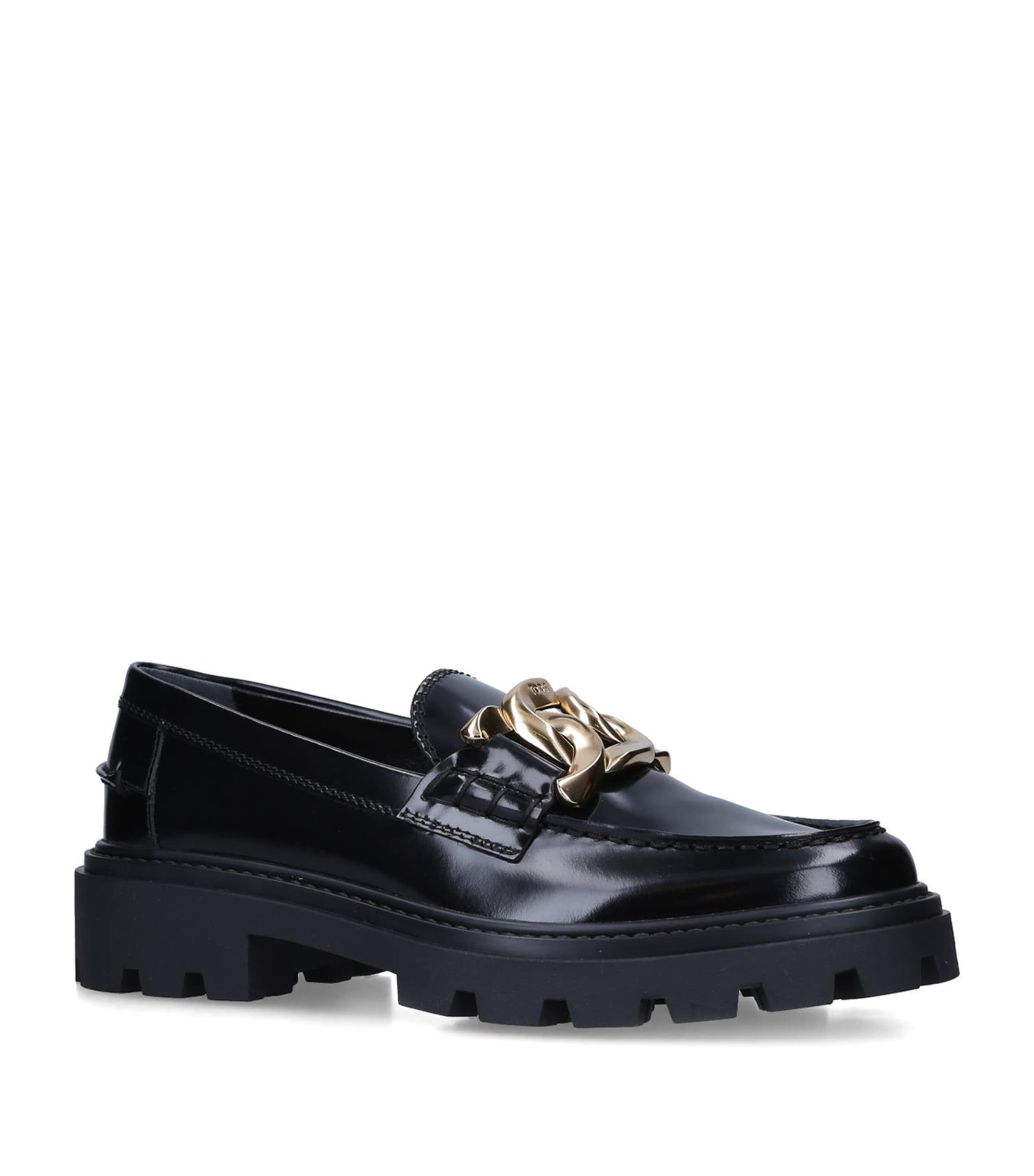 Tod's Leather Lug-Sole Loafers | Women Shoes | Flats | Loafers | Designers | Tod's