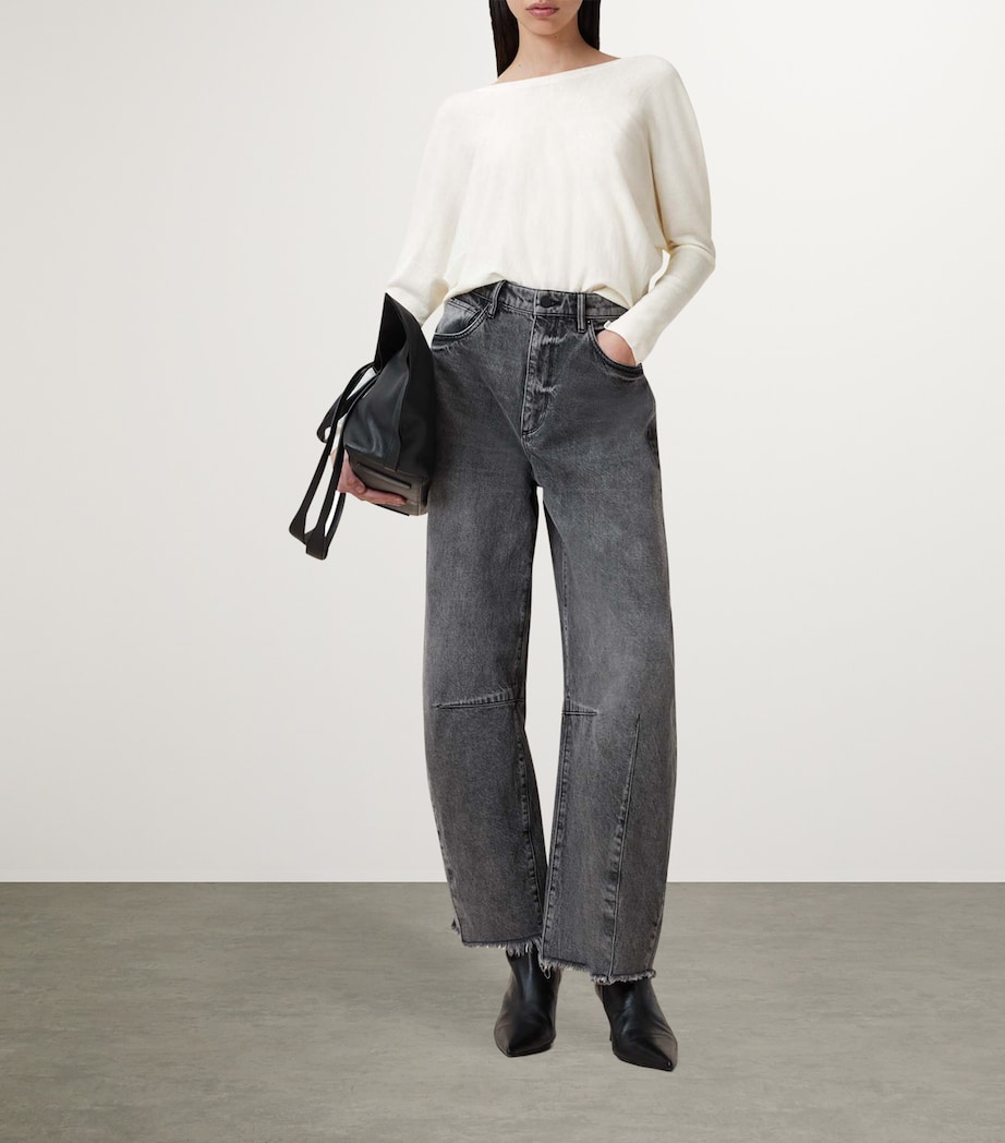 AllSaints Womens Wool Julieana Wrap Sweater Chalk White Image 3