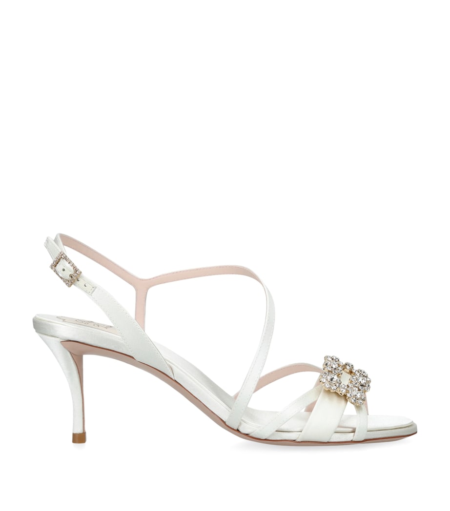 Roger Vivier Mini Flower Strass Heeled Sandals 65 Cream Image 1