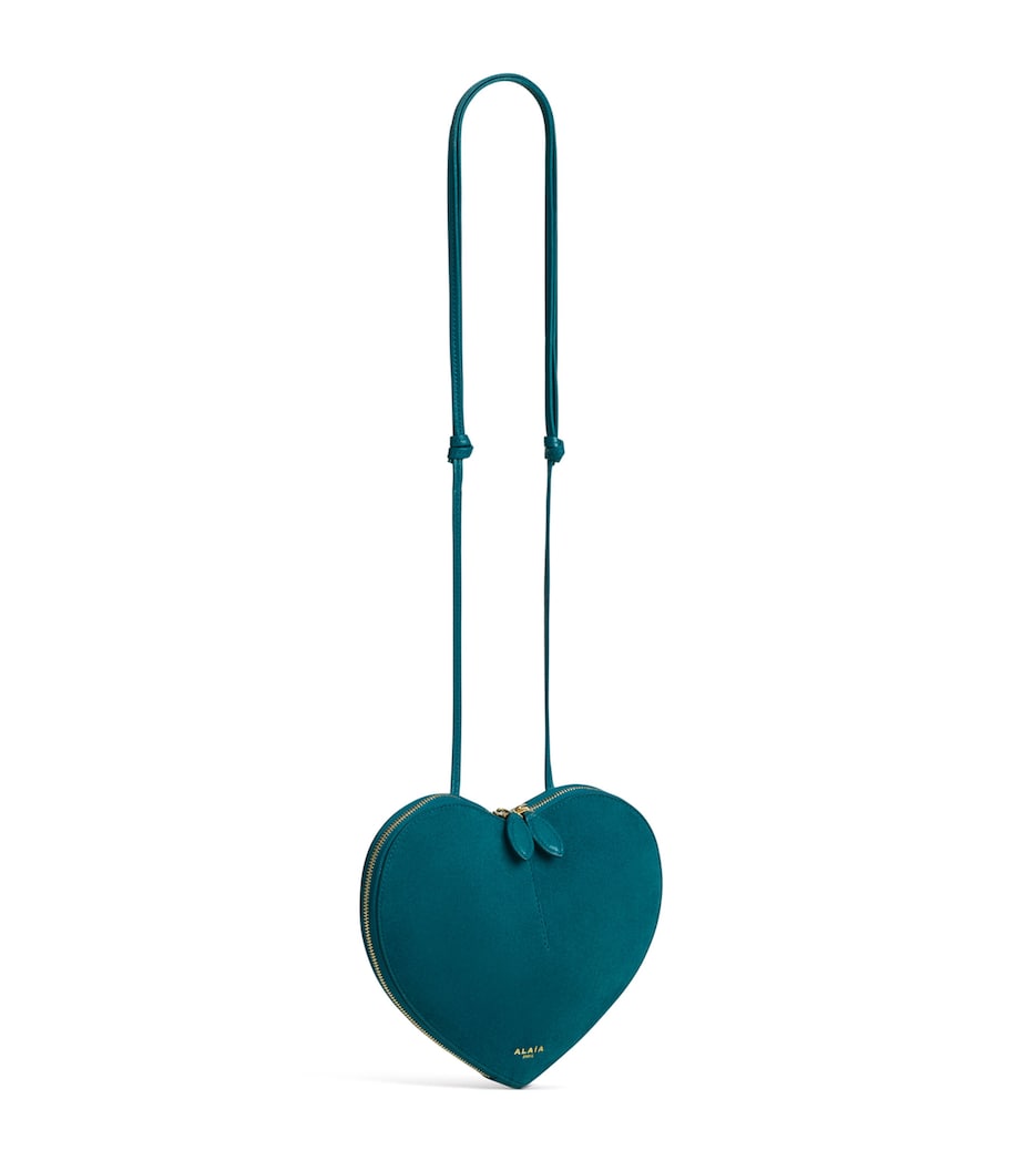 Alaïa Suede Le Coeur Shoulder Bag China Blue Image 2