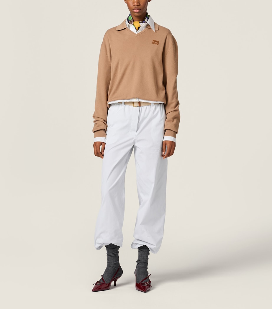Miu Miu Womens Cashmere Polo Sweater Image 2