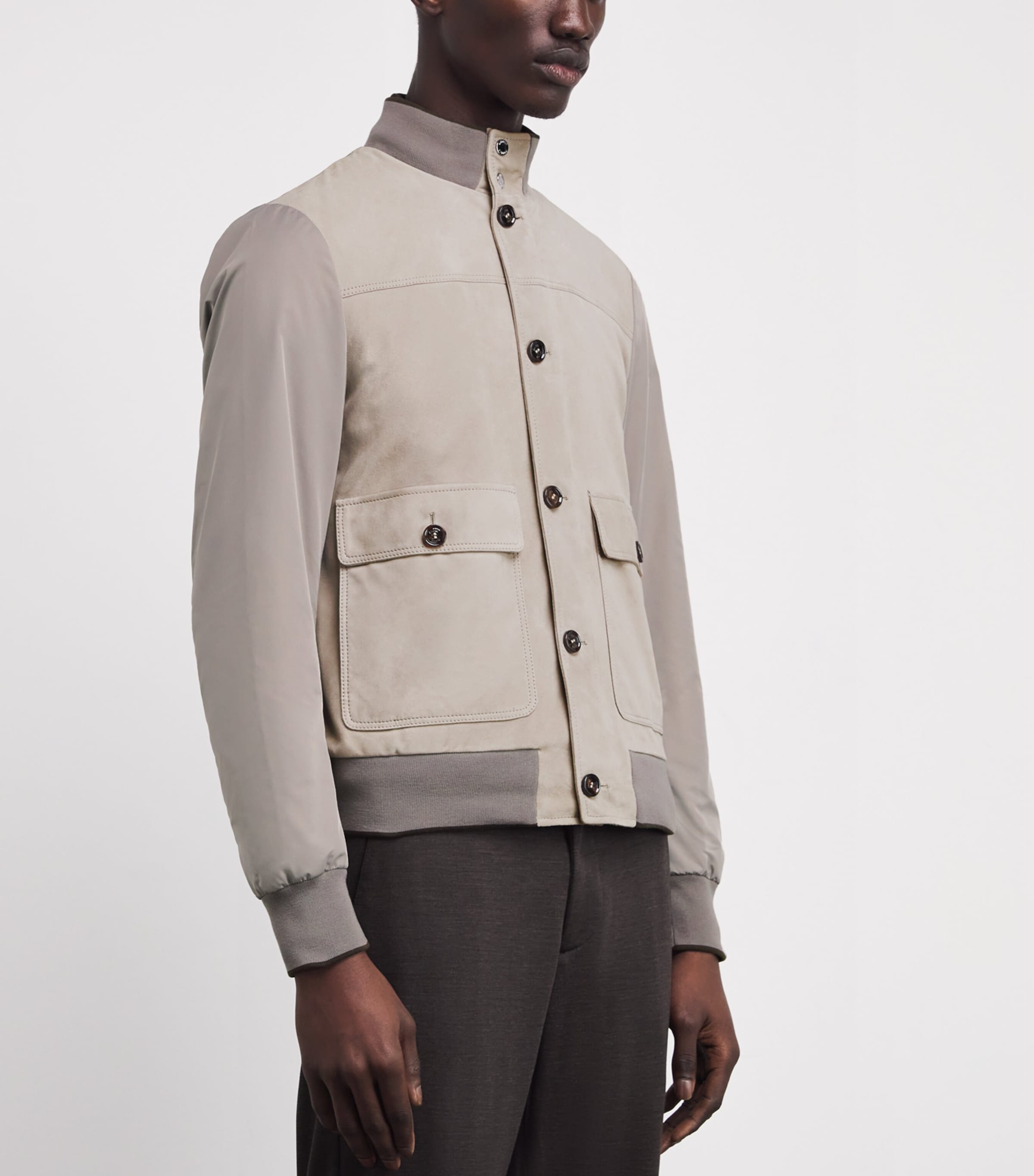 Suede-Front Kant Bomber Jacket GESSO U0089 Image 3