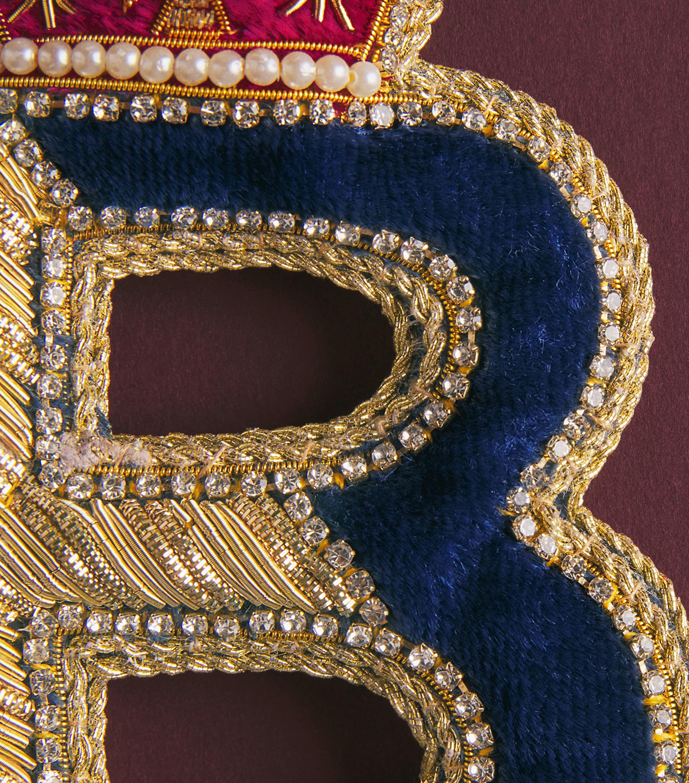 Tinker Tailor Letter B Tree Decoration Navy, Gold & Wine Image 2