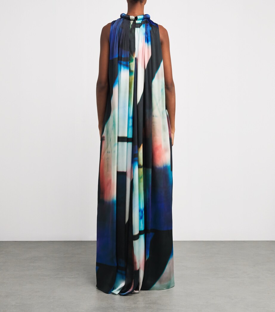 Roksanda Womens Silk Abstract Print Maxi Dress Blue Pink Photo Image 3