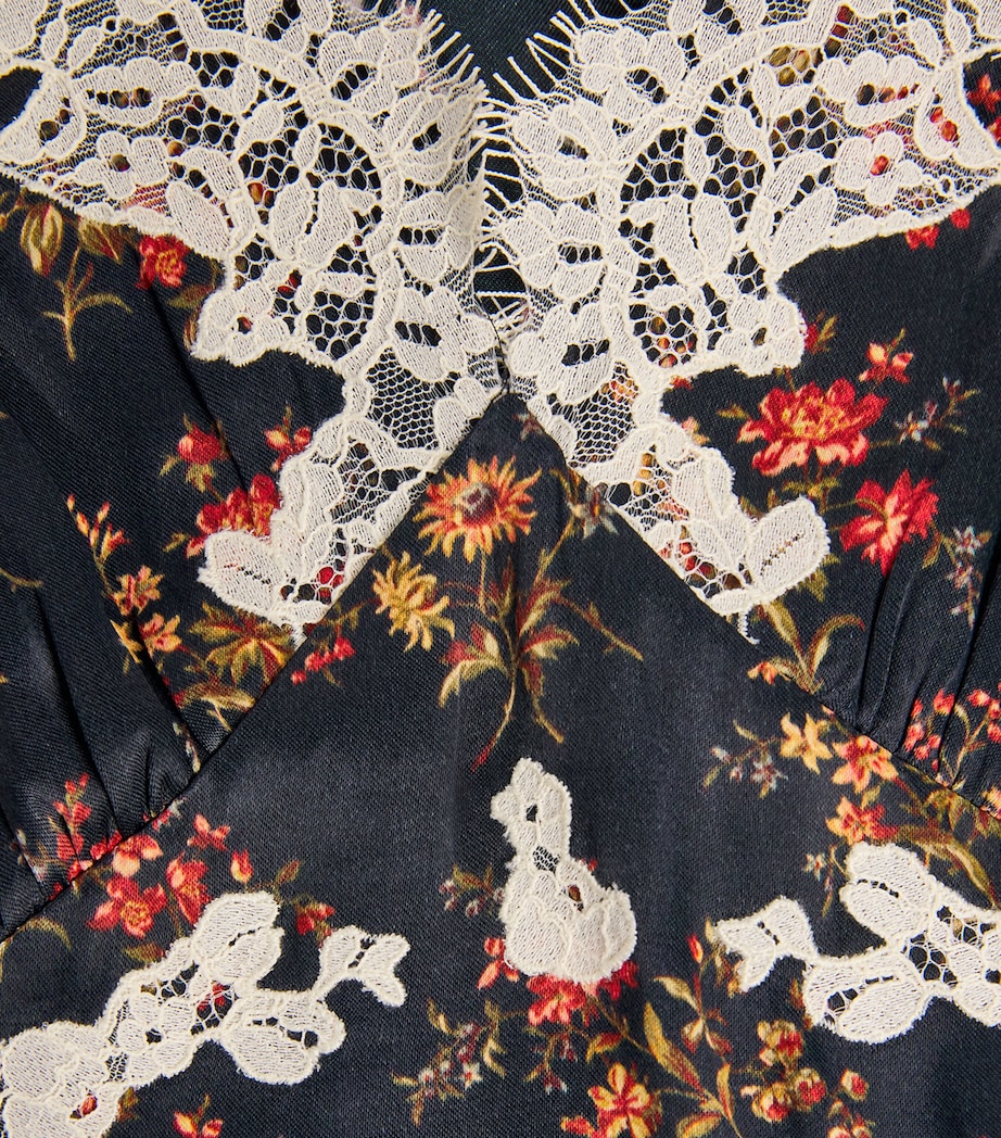 Satin Floral Coraline Midi Dress FLEUR DU PALAIS Image 5