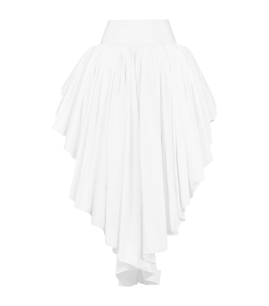 Alaïa Womens Asymmetric Maxi Skirt Blanc Image 1