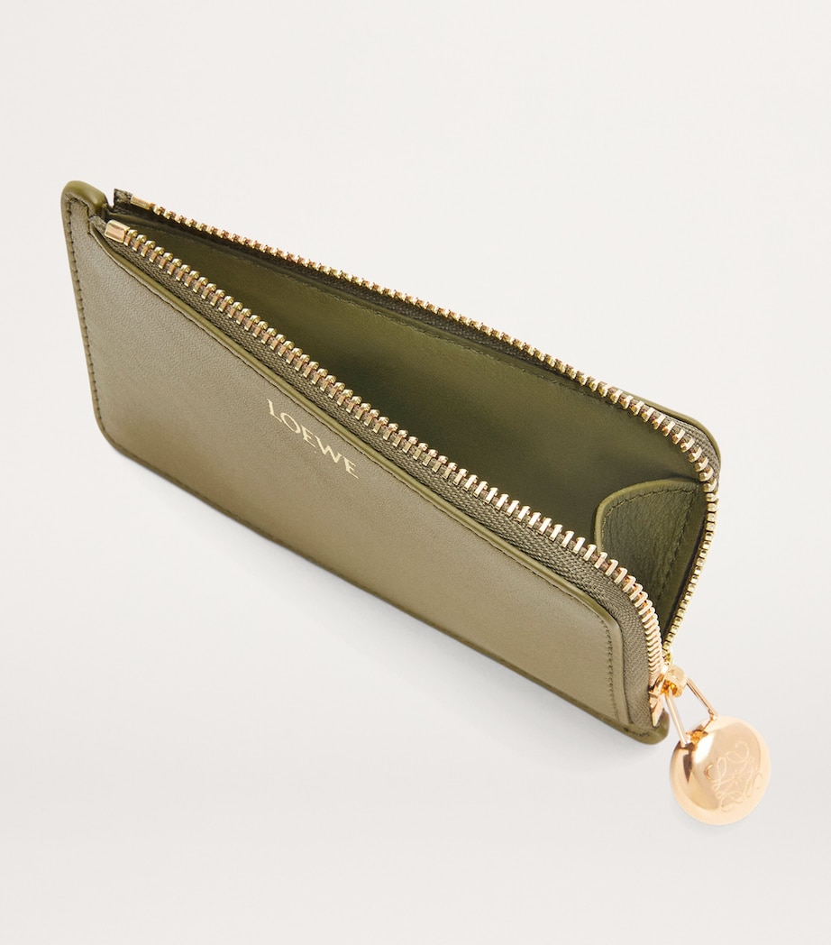 LOEWE Leather Pebble Coin Card Holder Olive Image 3