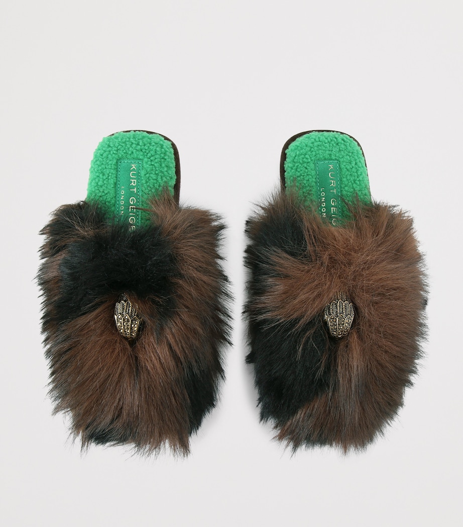 Faux Fur Kensington Slippers DK.BRN COM Image 4