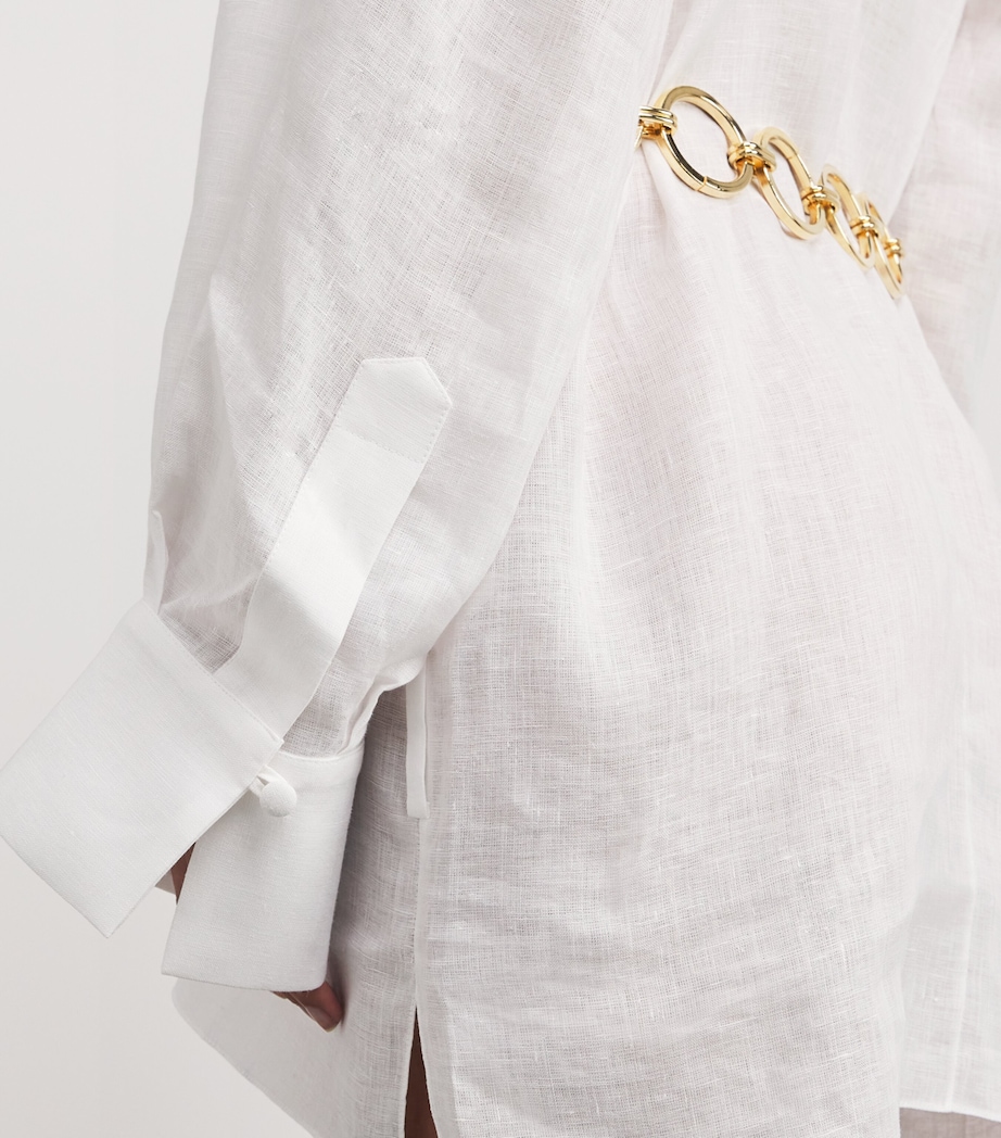 Linen Bahamas Tunic Mini Dress LATTE Image 7