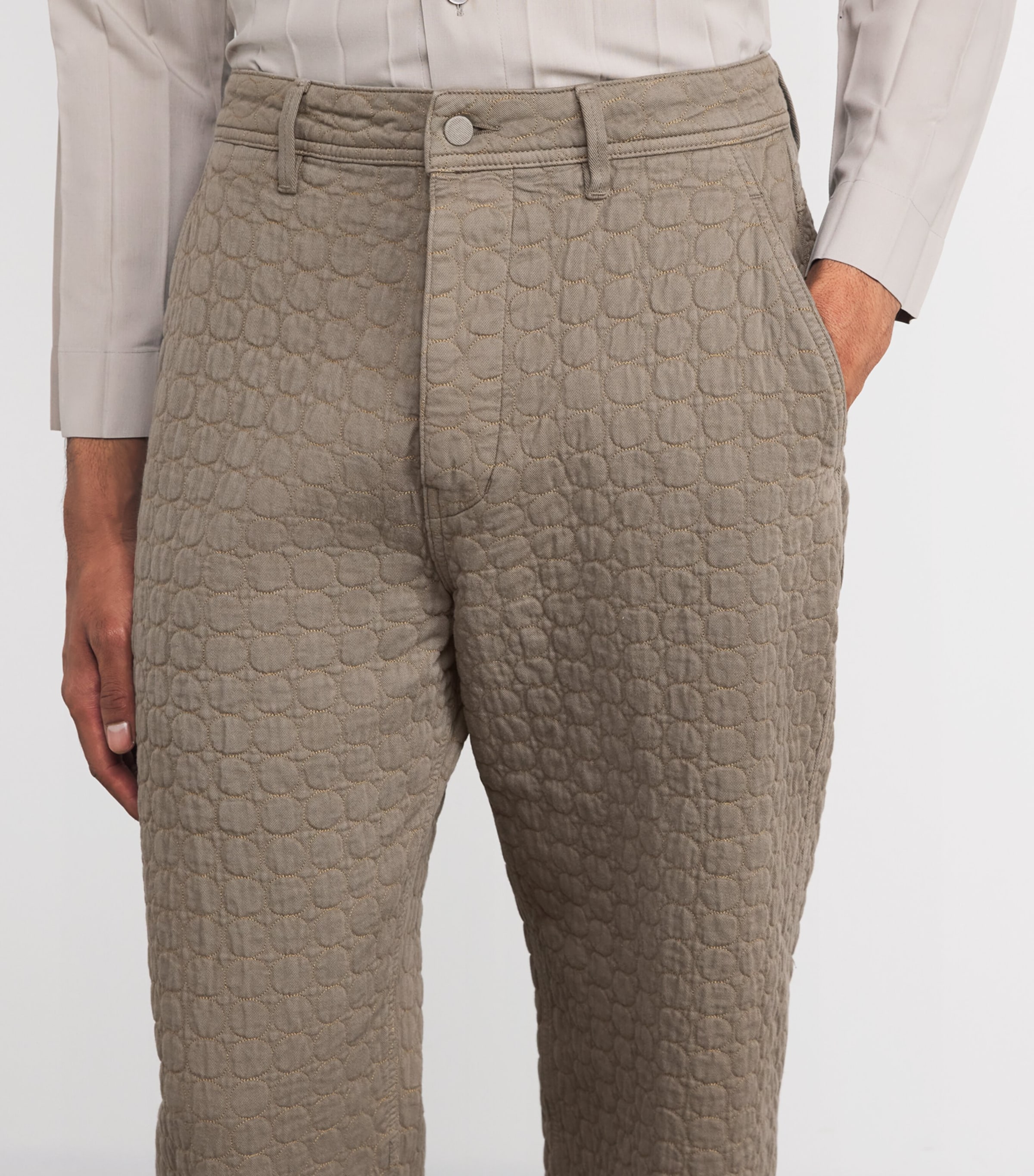 Cotton Quilted Circle Trousers SAND Image 6
