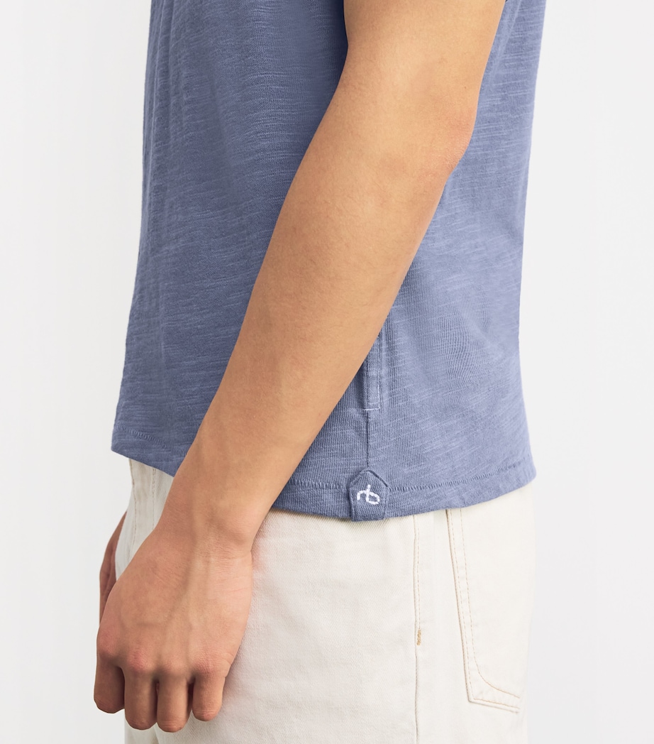 Rag & Bone Mens Cotton Flame Polo Shirt Seagrey Image 6