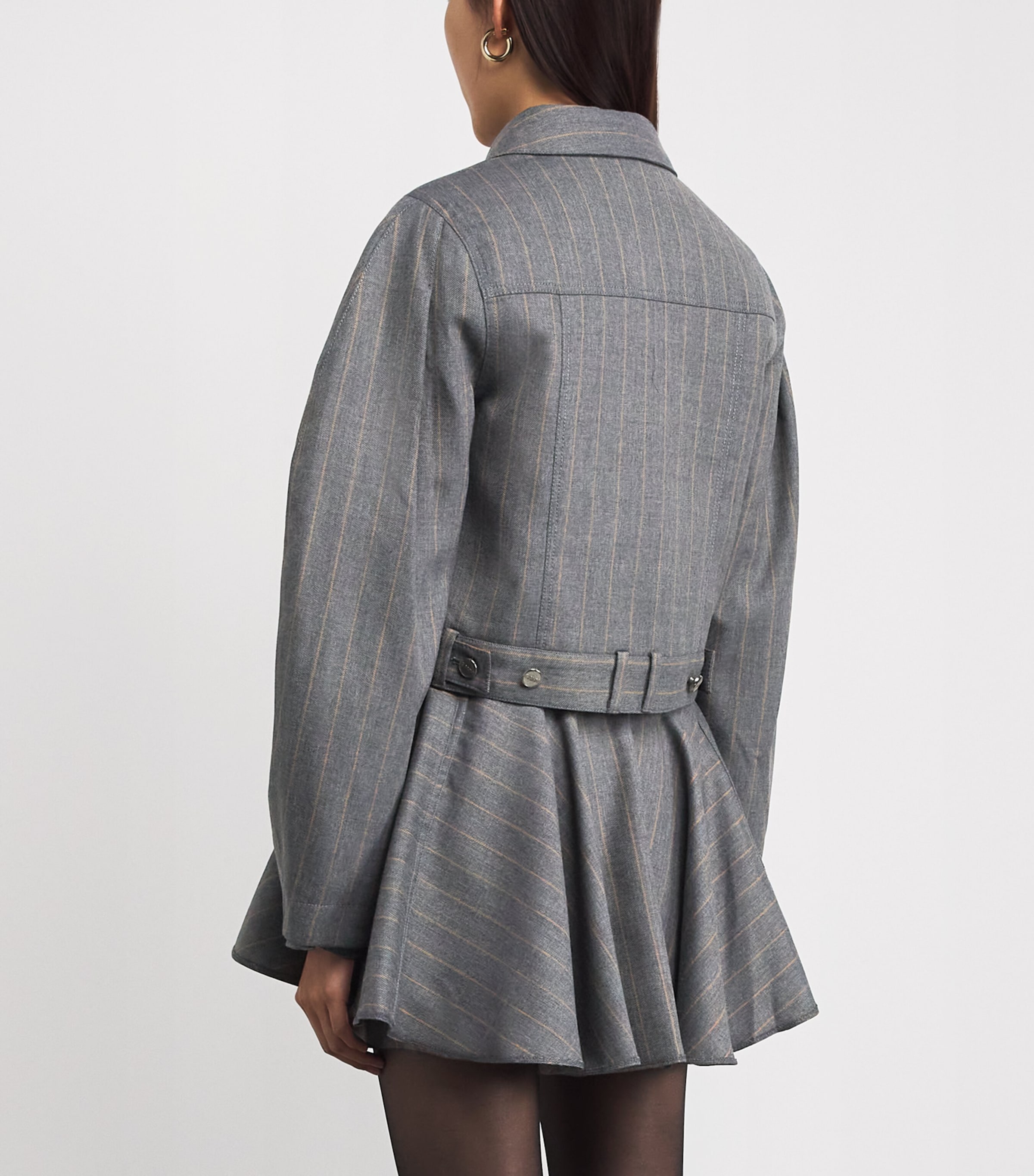 Cropped Stripe Jacket 205 PEWTER Image 4