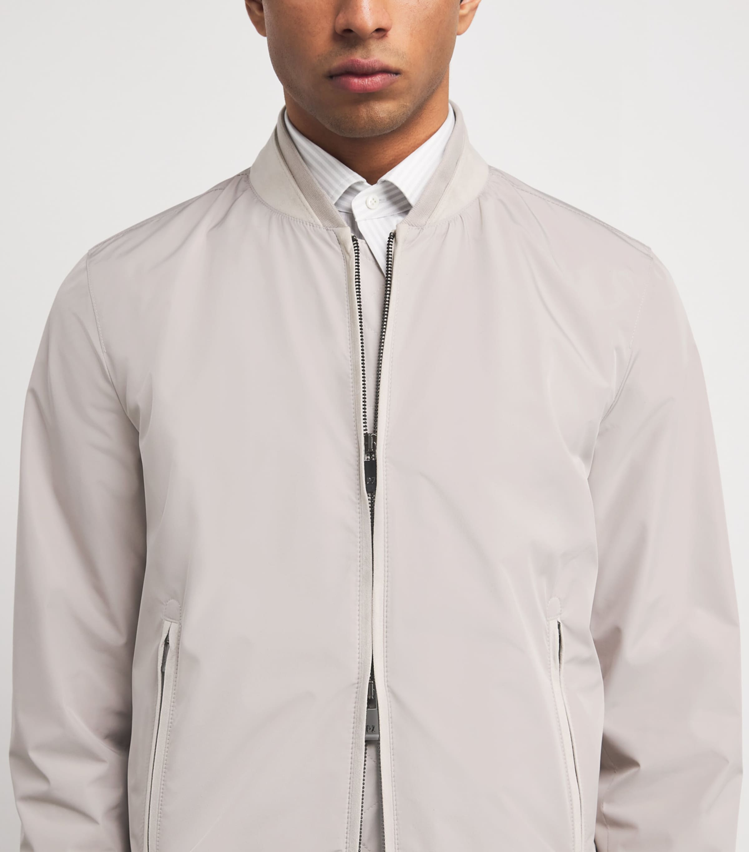 Zip-Up Bomber Jacket 35 NATURAL Image 6