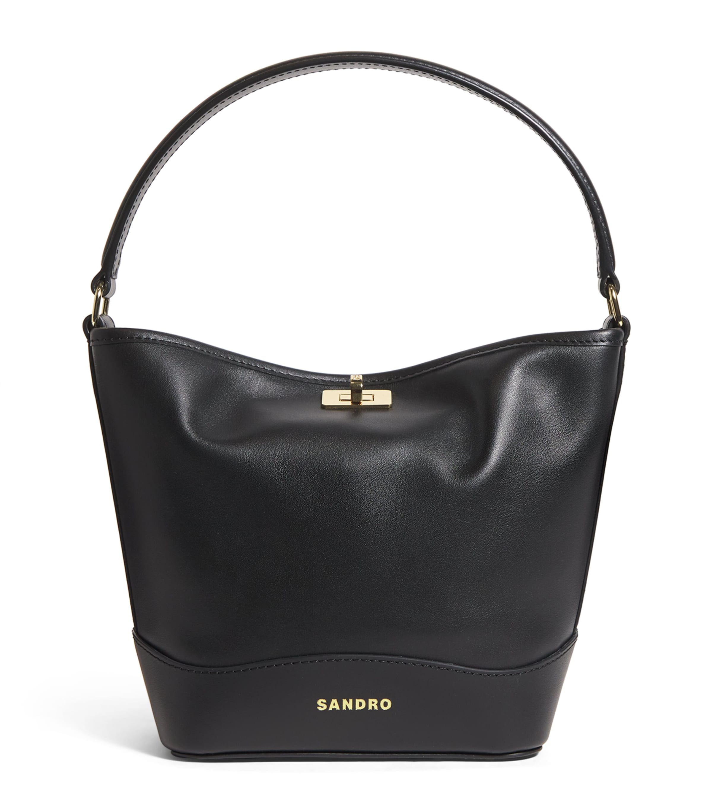 Sandro Tangoso Mini Leather Bag In Black