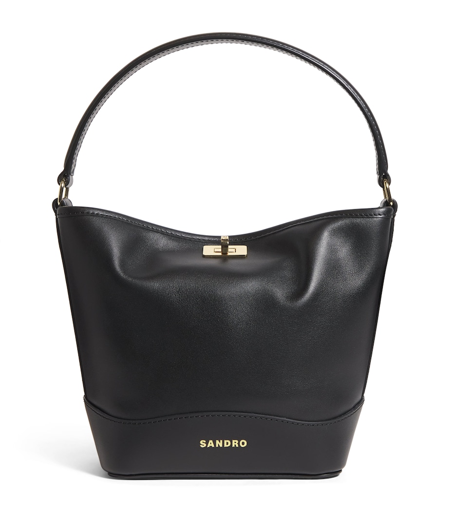 Leather Bucket Bag BLACK Image 1