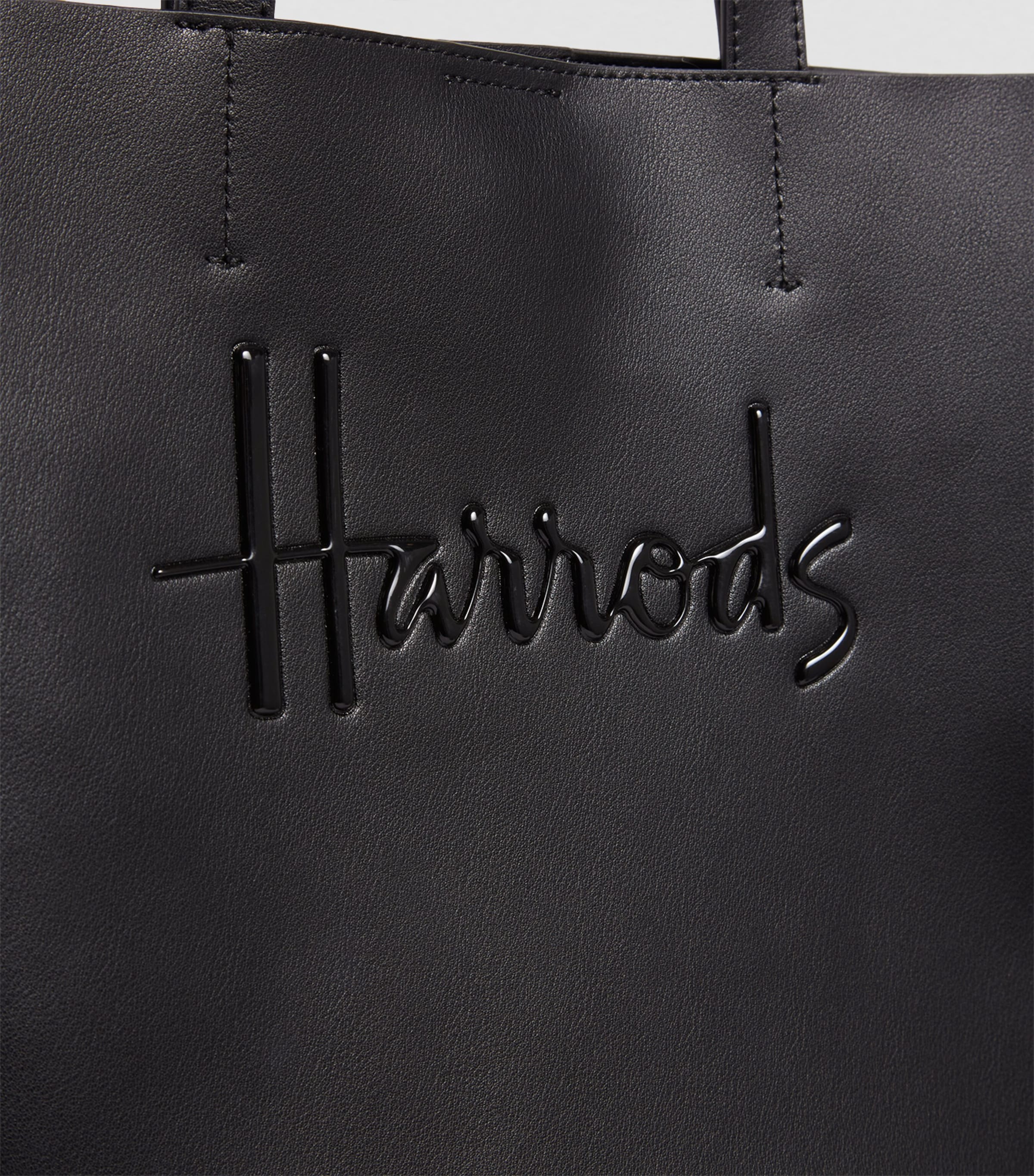 Harrods Medium Leather Kensington Tote Bag Blue Image 8