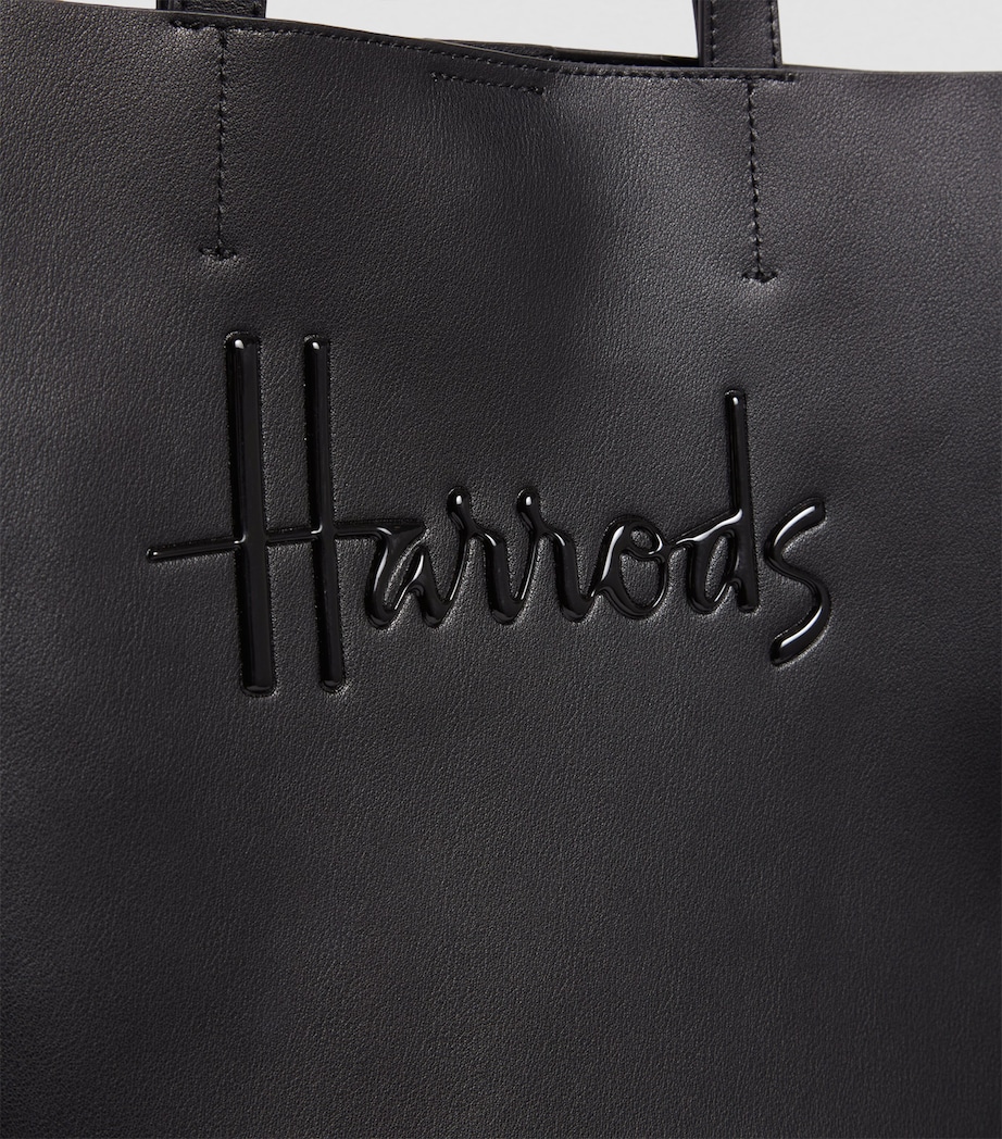 Harrods Medium Leather Kensington Tote Bag Blue Image 8