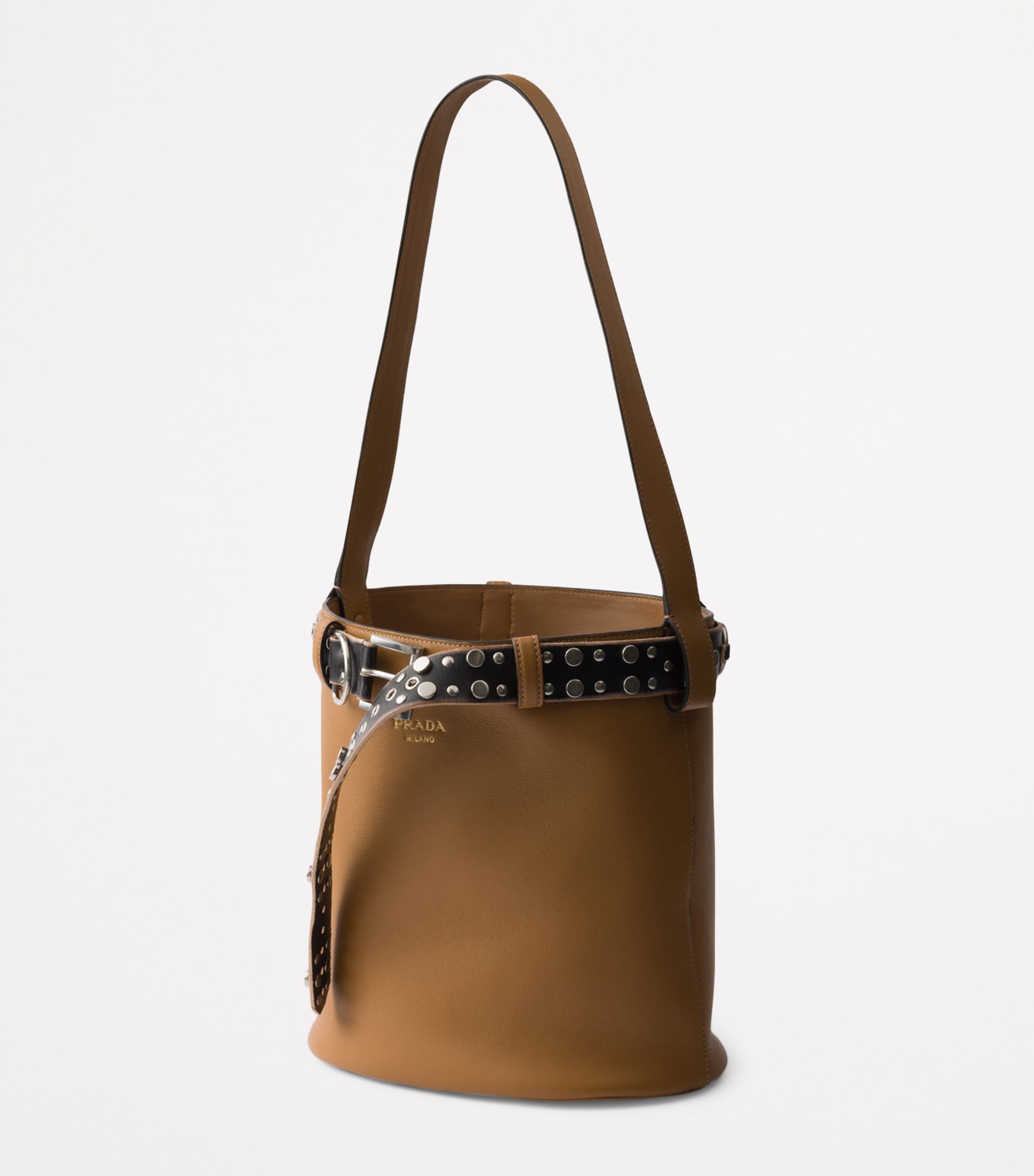 Leather Buckled Bucket Bag F0ILJ Image 3